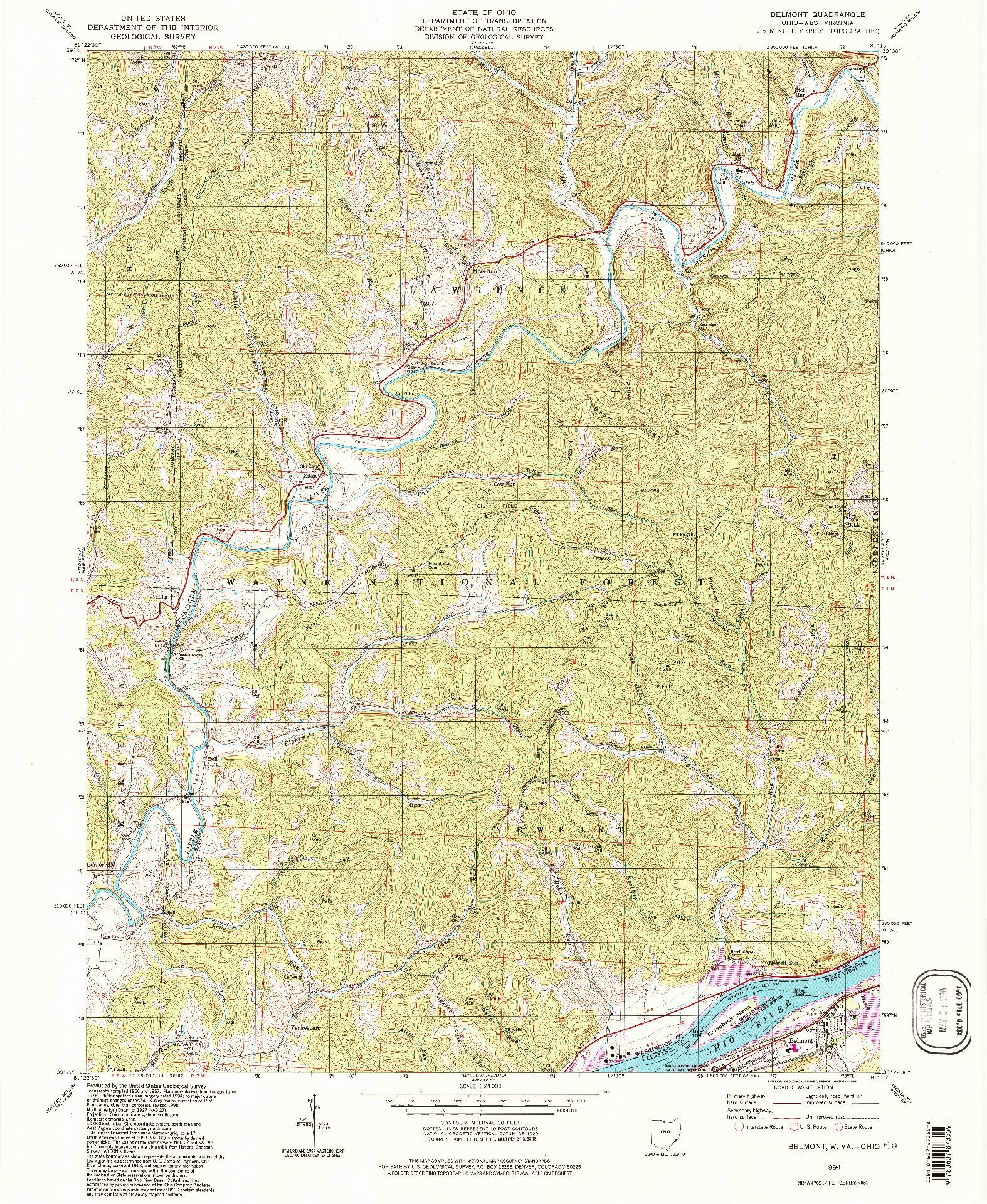 USGS 1:24000-SCALE QUADRANGLE FOR BELMONT, WV 1994
