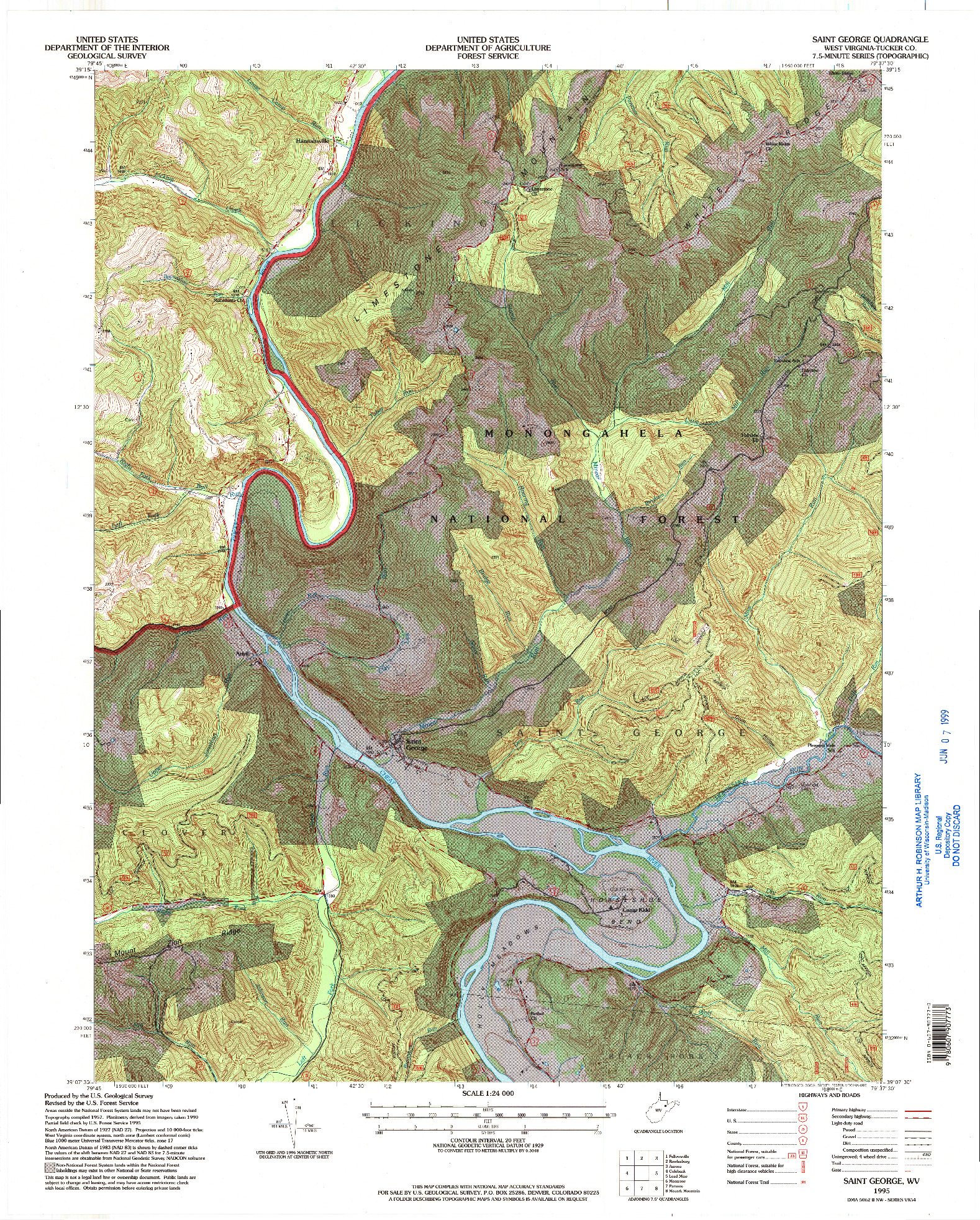 USGS 1:24000-SCALE QUADRANGLE FOR SAINT GEORGE, WV 1995