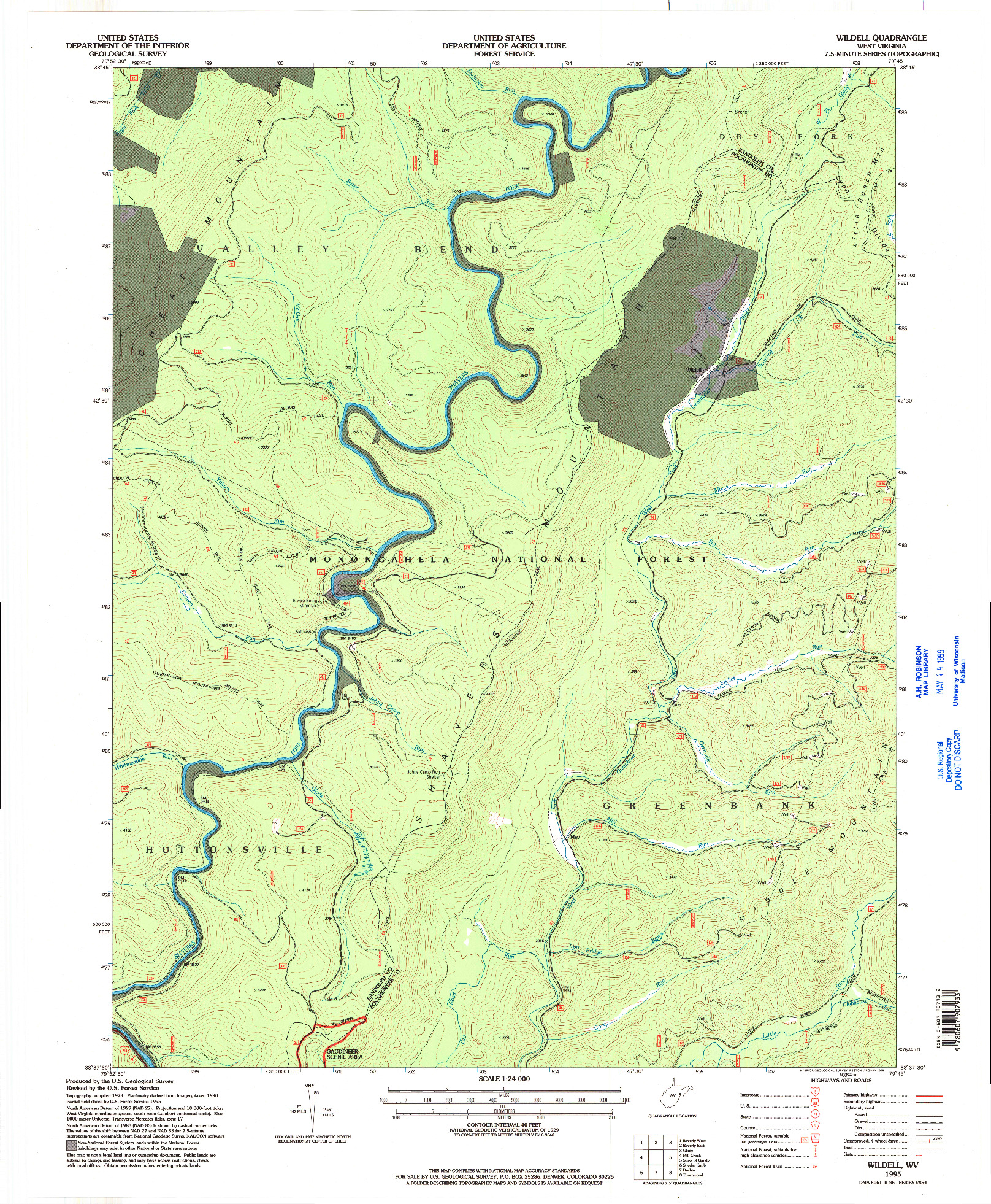 USGS 1:24000-SCALE QUADRANGLE FOR WILDELL, WV 1995