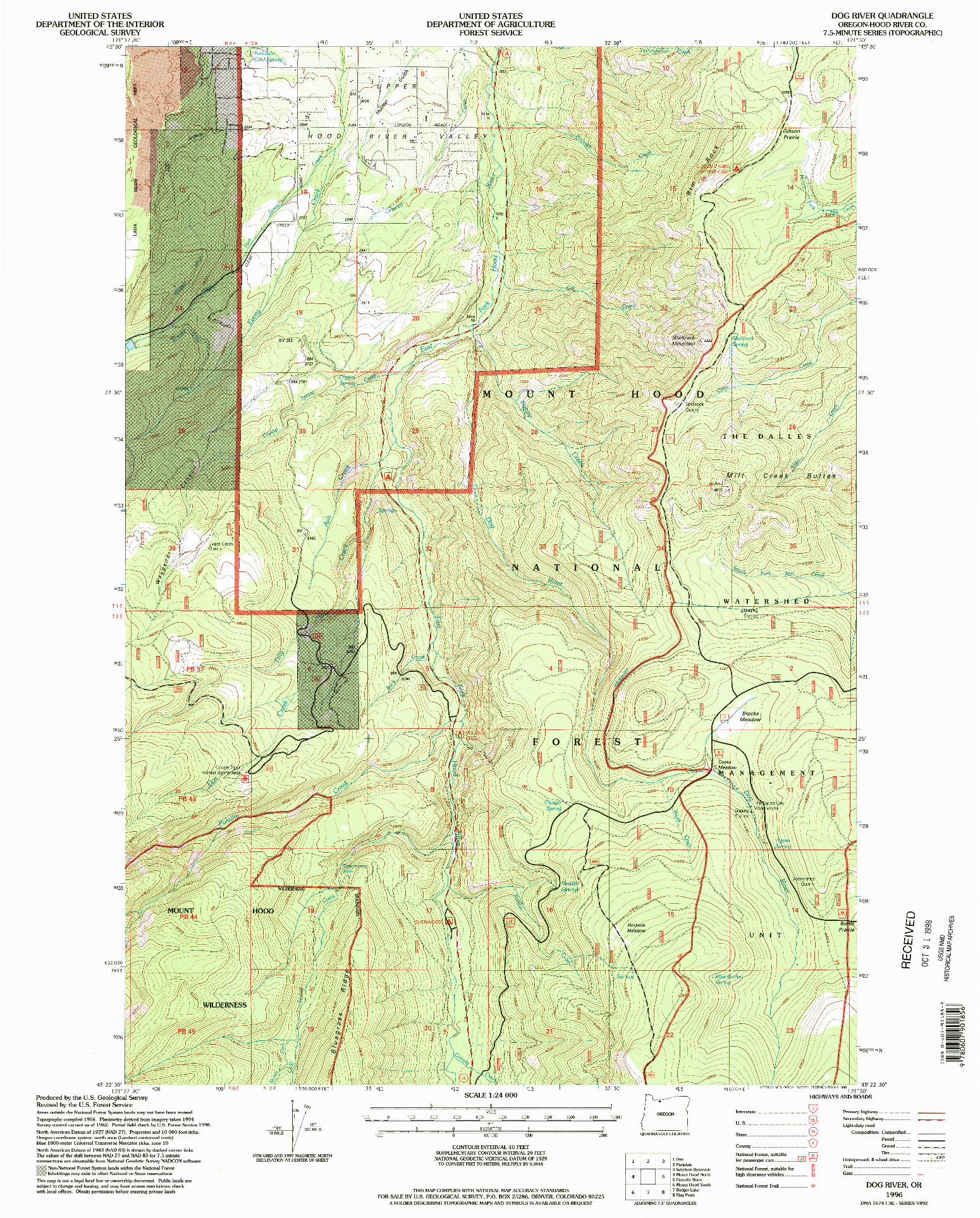 USGS 1:24000-SCALE QUADRANGLE FOR DOG RIVER, OR 1996