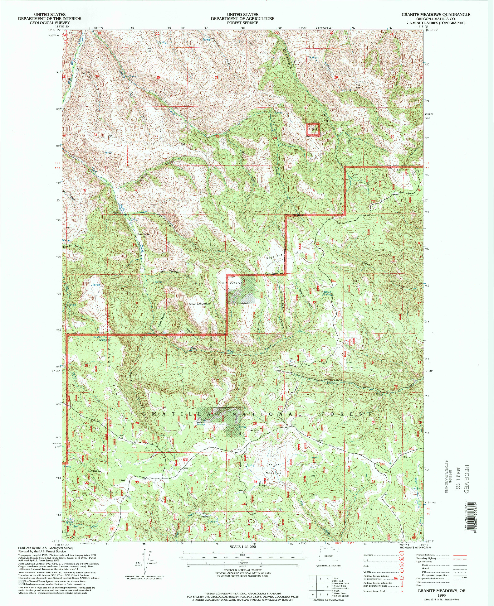 USGS 1:24000-SCALE QUADRANGLE FOR GRANITE MEADOWS, OR 1995
