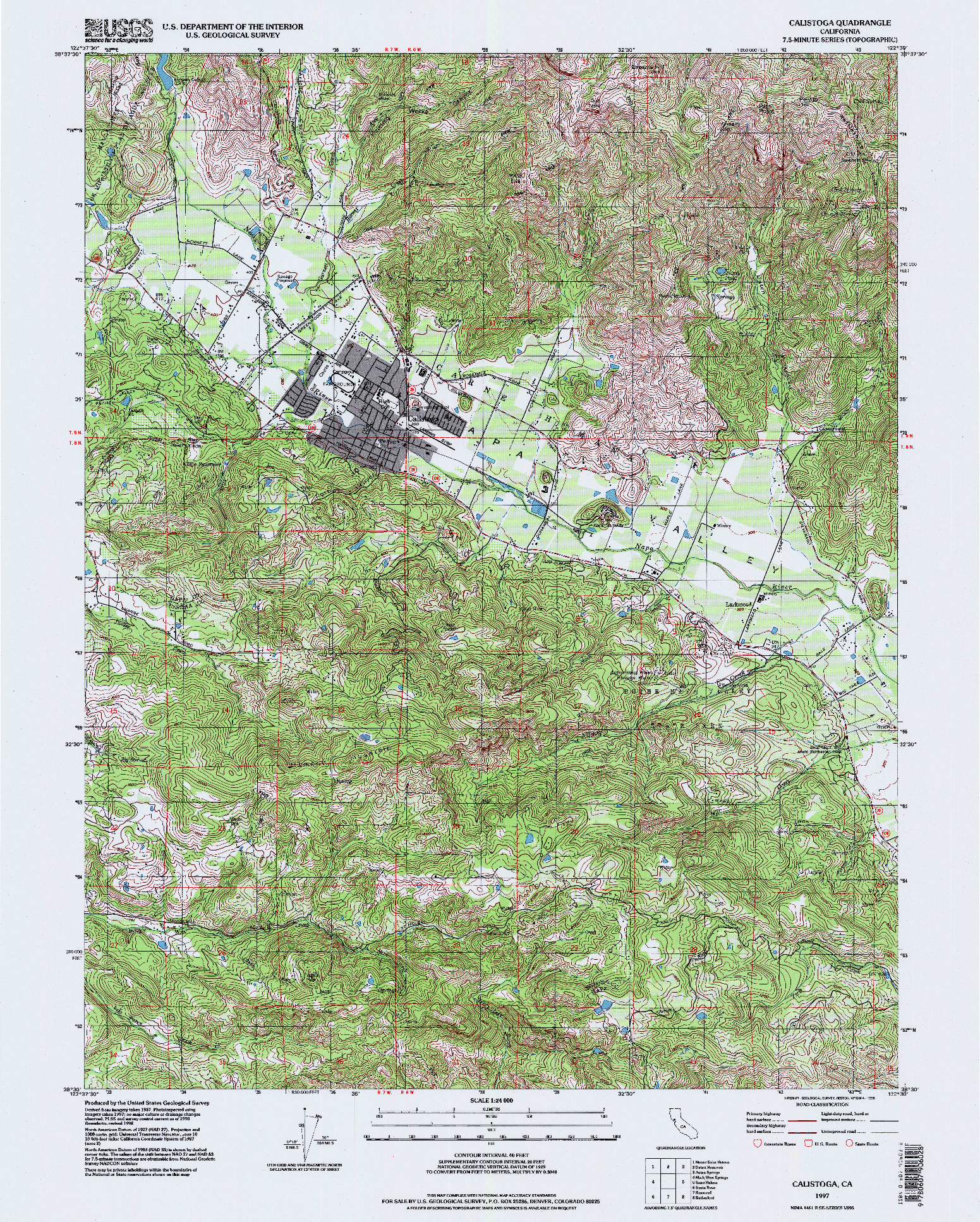 USGS 1:24000-SCALE QUADRANGLE FOR CALISTOGA, CA 1997