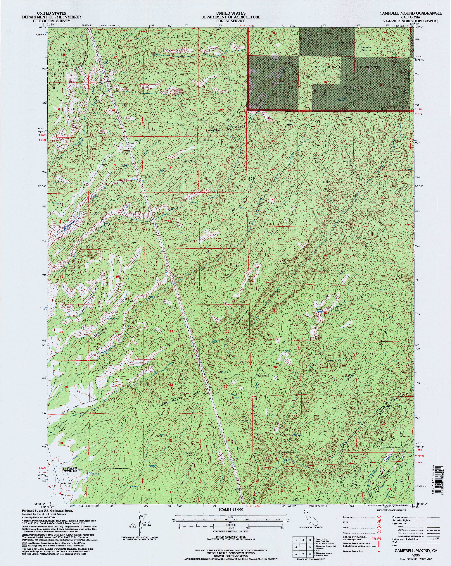 USGS 1:24000-SCALE QUADRANGLE FOR CAMPBELL MOUND, CA 1995