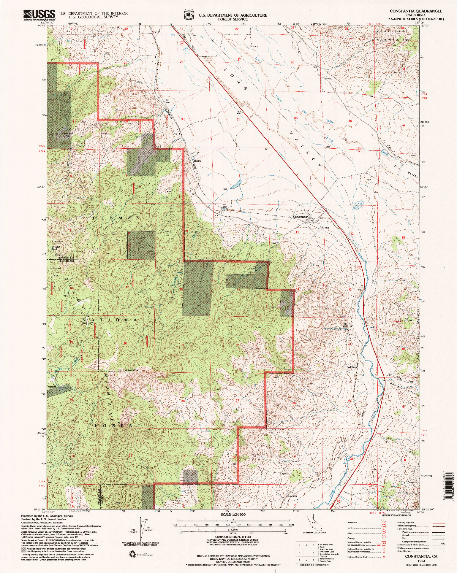 USGS 1:24000-SCALE QUADRANGLE FOR CONSTANTIA, CA 1994