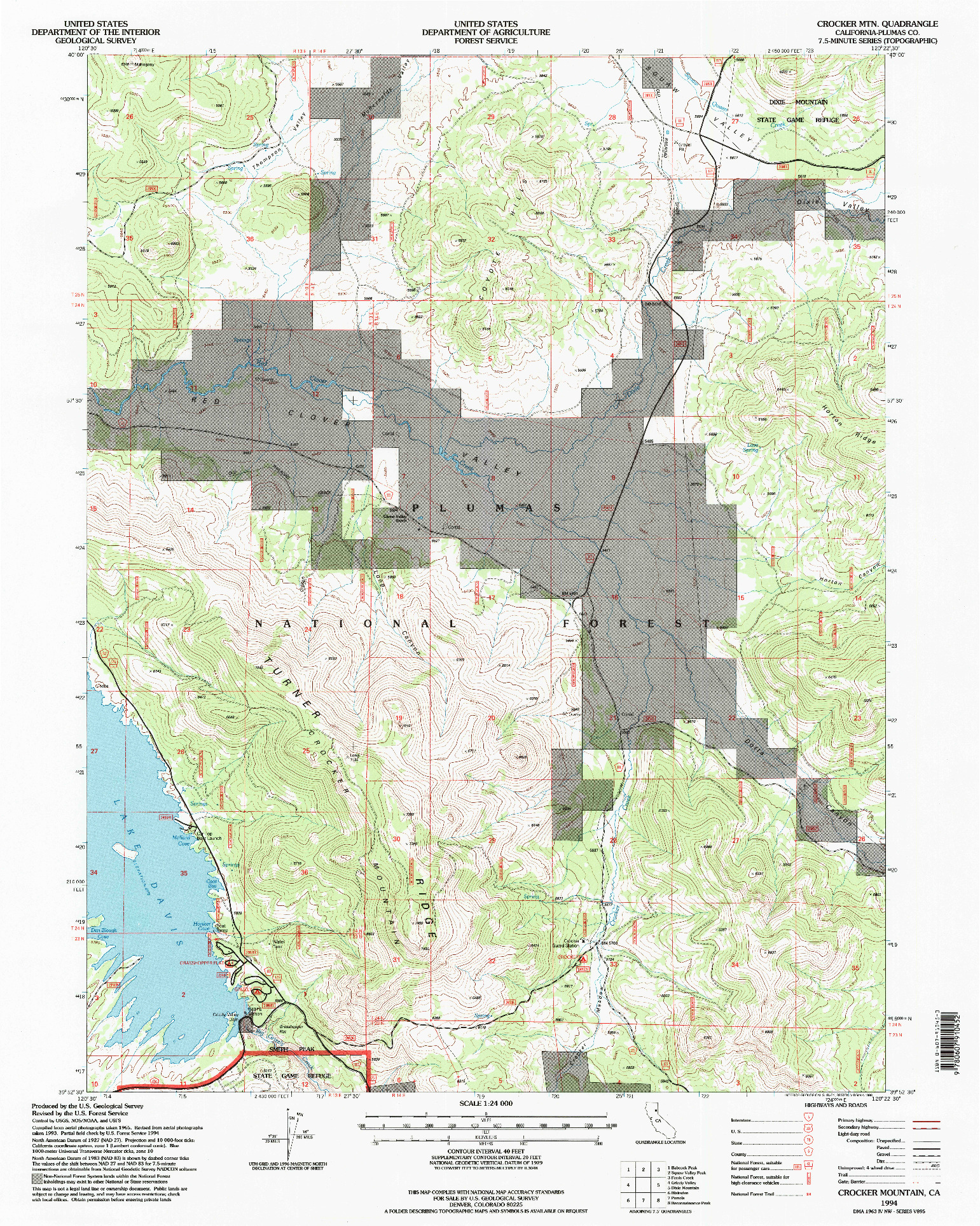 USGS 1:24000-SCALE QUADRANGLE FOR CROCKER MOUNTAIN, CA 1994