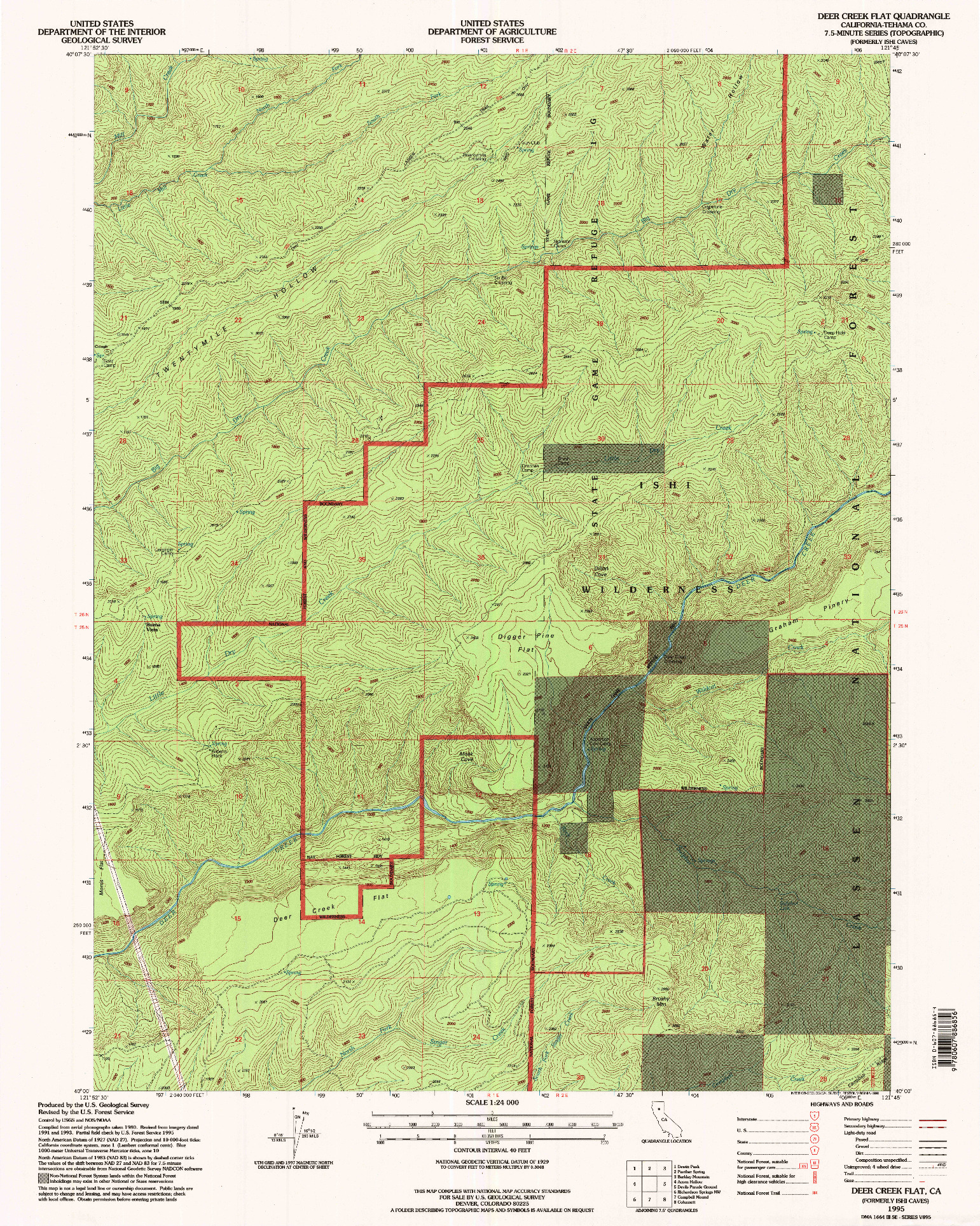 USGS 1:24000-SCALE QUADRANGLE FOR DEER CREEK FLAT, CA 1995