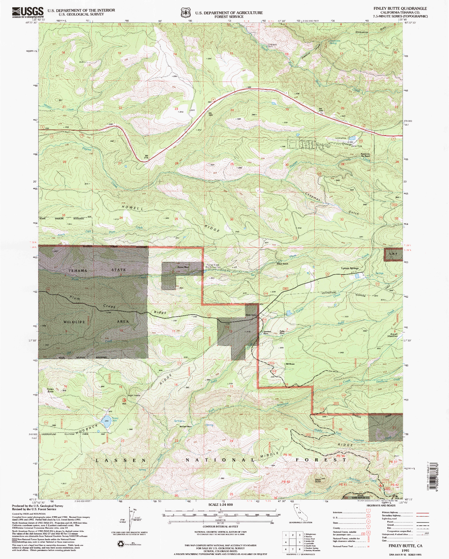 USGS 1:24000-SCALE QUADRANGLE FOR FINLEY BUTTE, CA 1995
