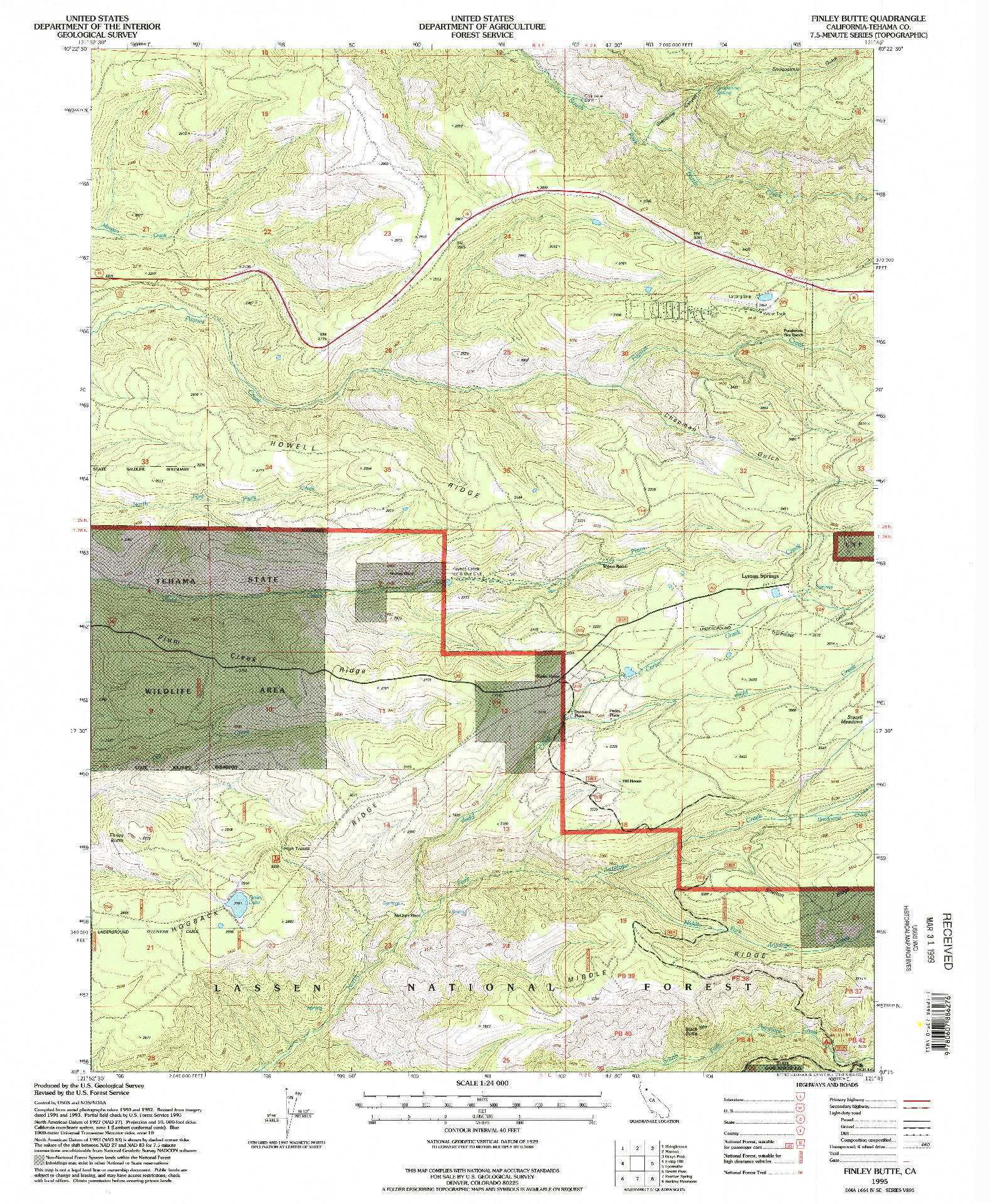 USGS 1:24000-SCALE QUADRANGLE FOR FINLEY BUTTE, CA 1995