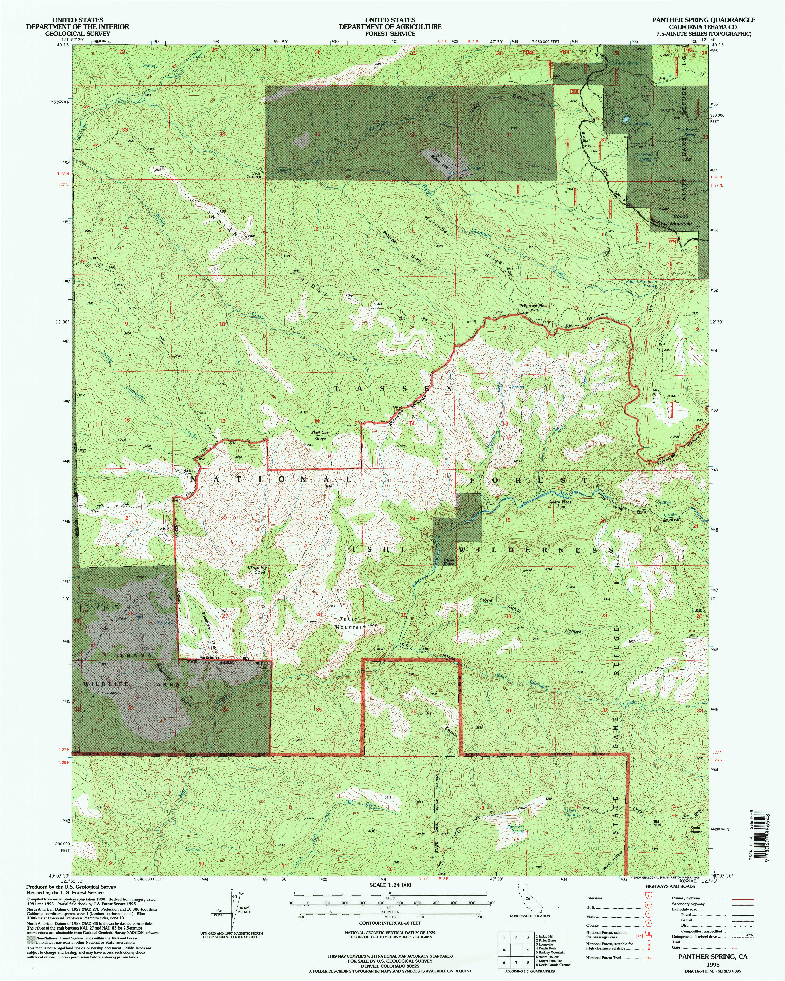 USGS 1:24000-SCALE QUADRANGLE FOR PANTHER SPRING, CA 1995