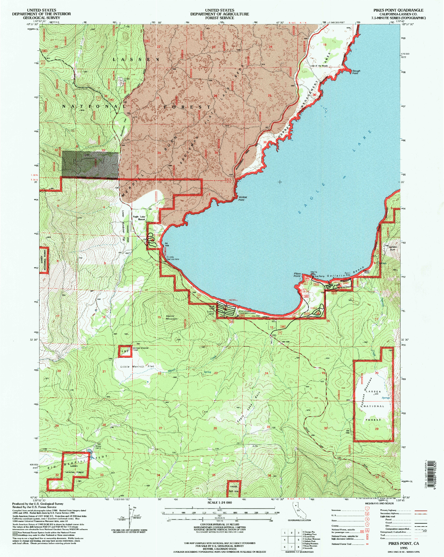USGS 1:24000-SCALE QUADRANGLE FOR PIKES POINT, CA 1995
