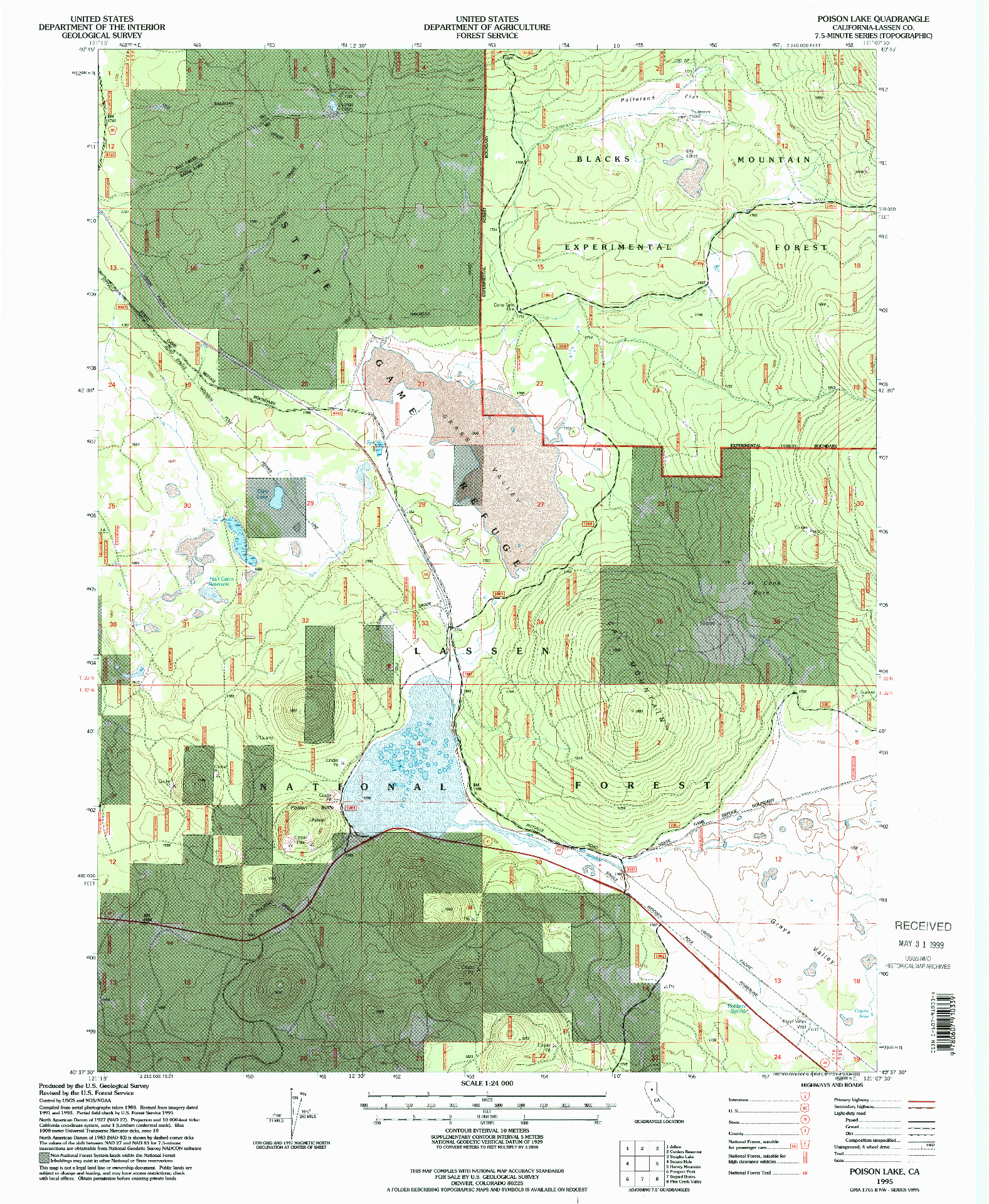 USGS 1:24000-SCALE QUADRANGLE FOR POISON LAKE, CA 1995