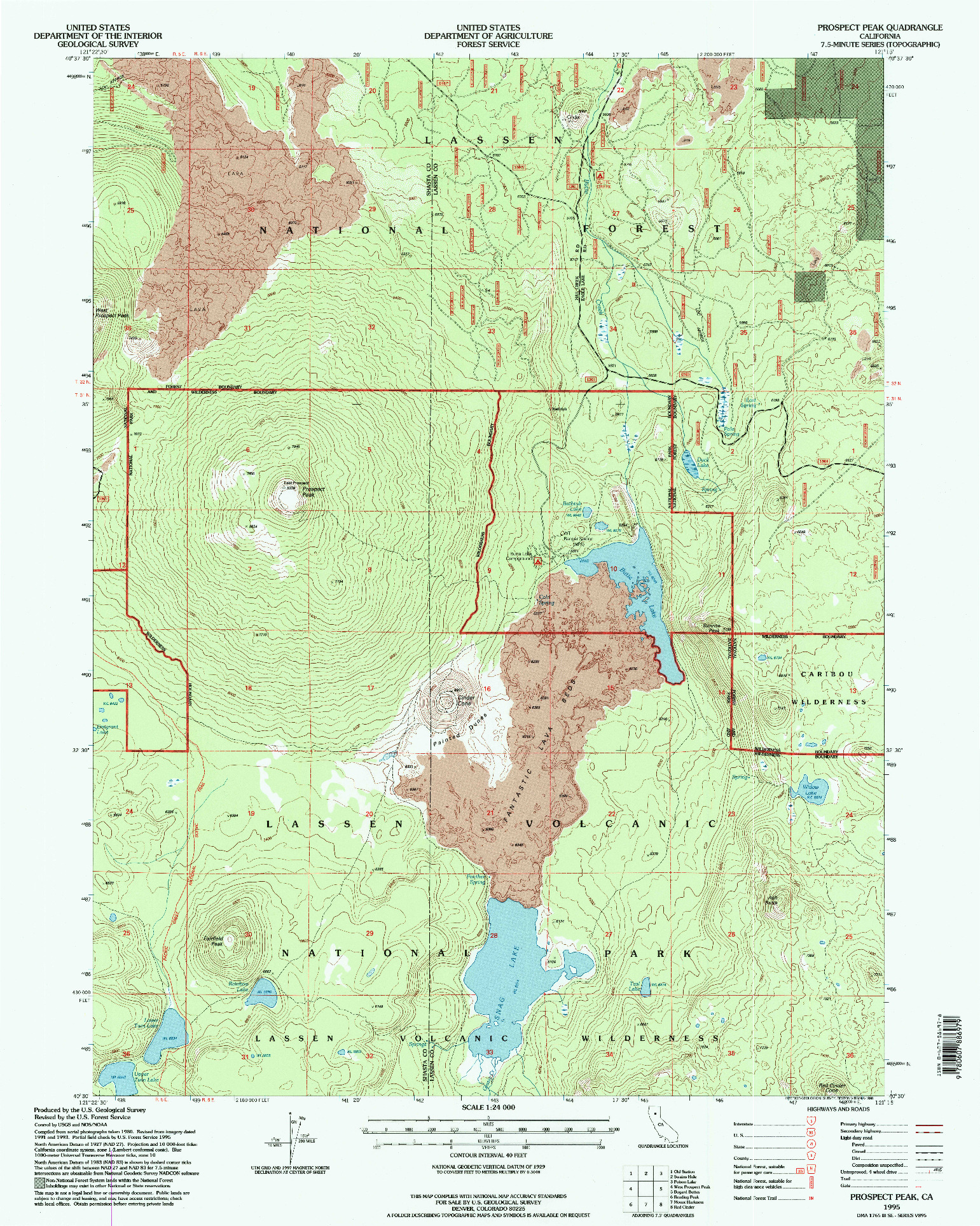 USGS 1:24000-SCALE QUADRANGLE FOR PROSPECT PEAK, CA 1995