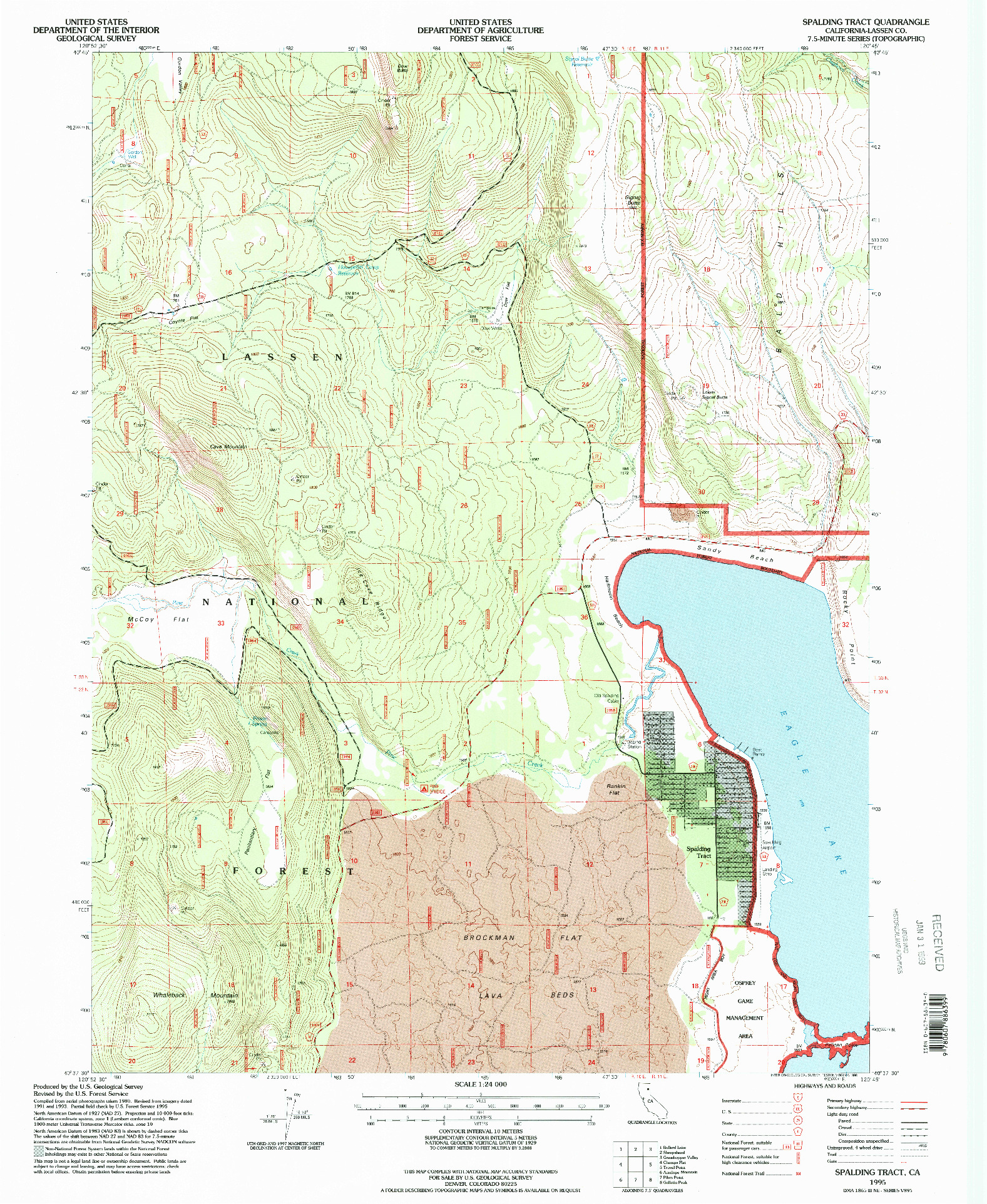 USGS 1:24000-SCALE QUADRANGLE FOR SPALDING TRACT, CA 1995