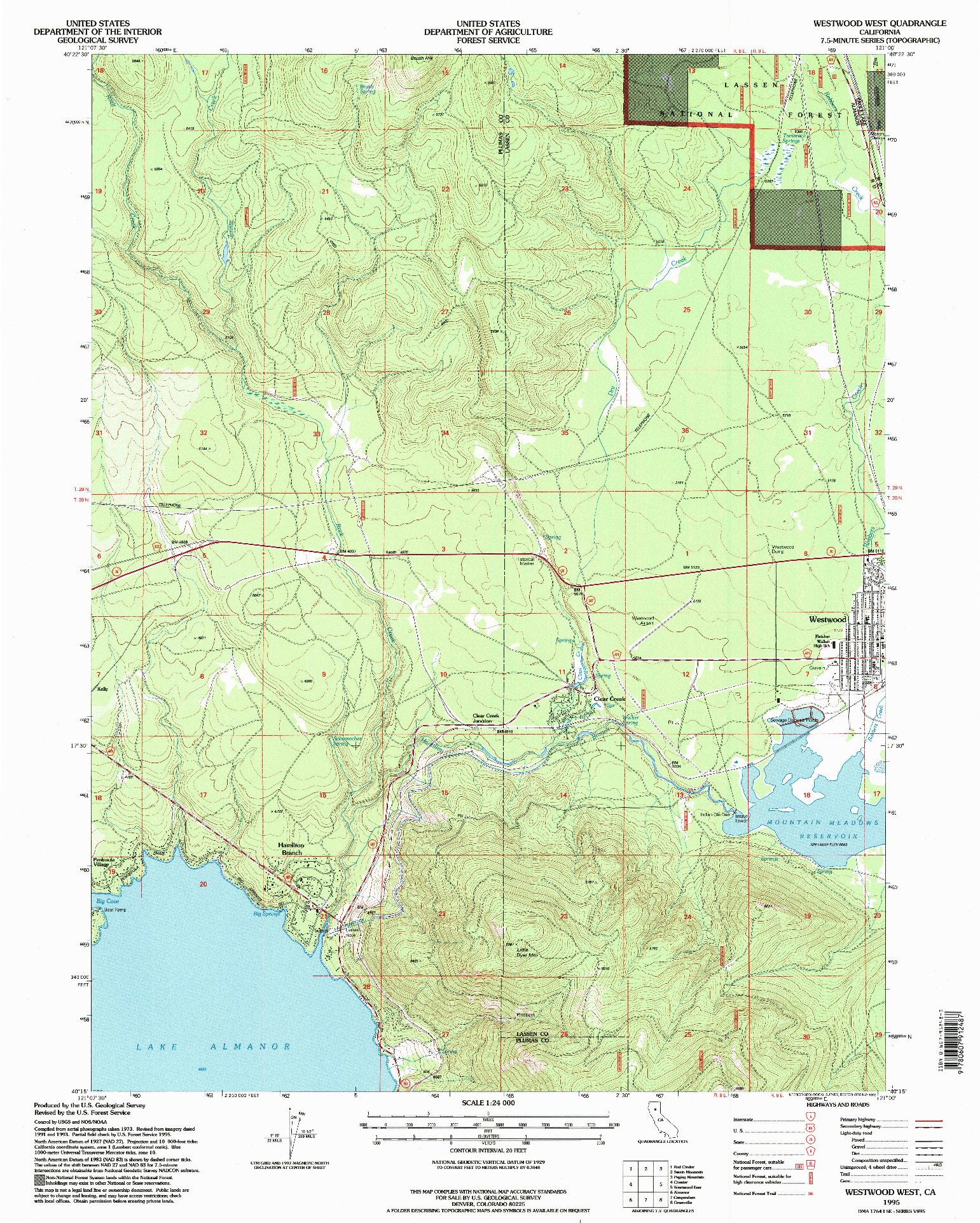 USGS 1:24000-SCALE QUADRANGLE FOR WESTWOOD WEST, CA 1995