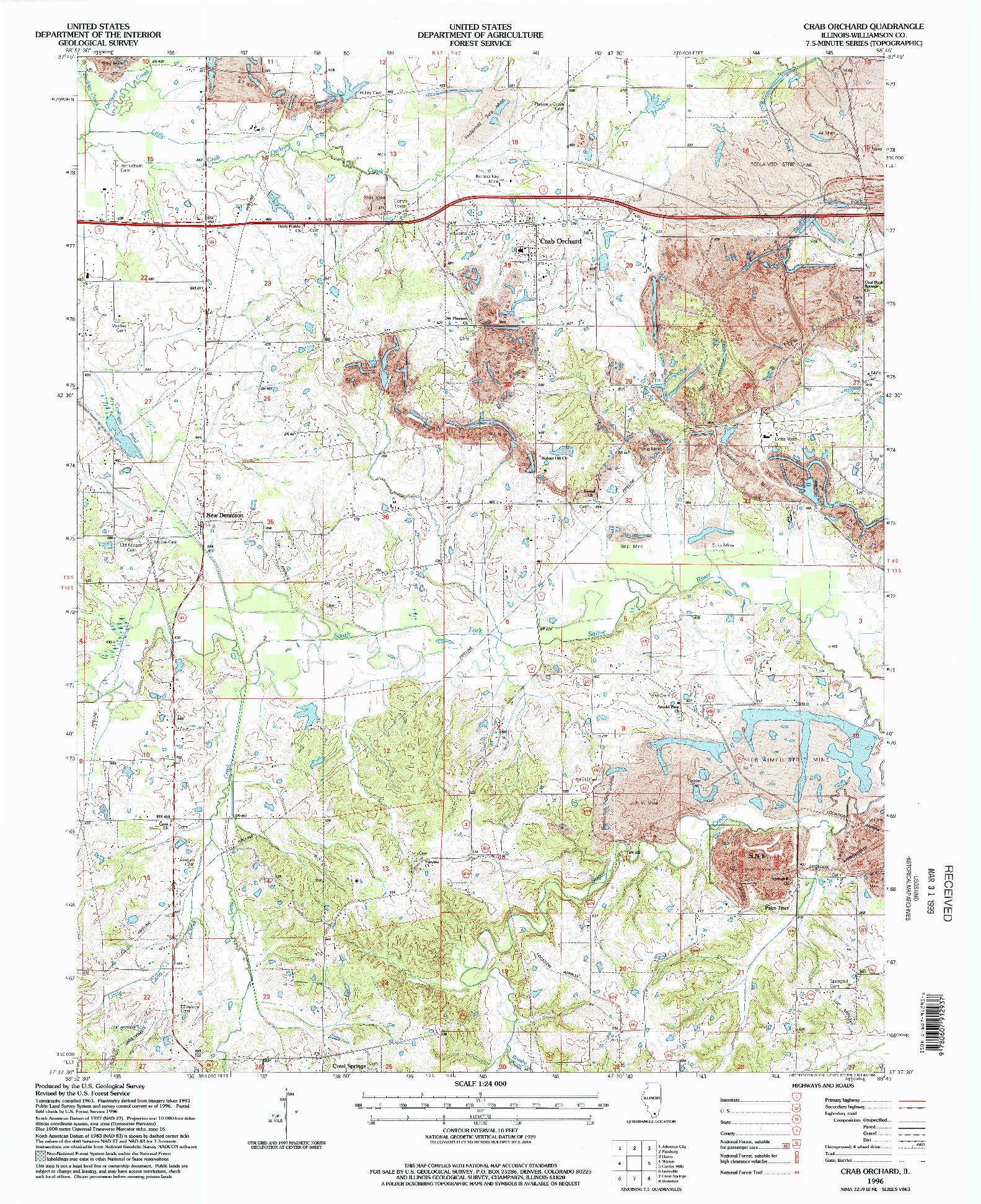 USGS 1:24000-SCALE QUADRANGLE FOR CRAB ORCHARD, IL 1996