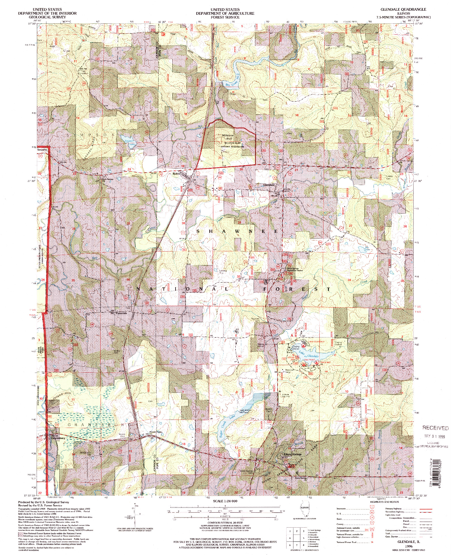USGS 1:24000-SCALE QUADRANGLE FOR GLENDALE, IL 1996