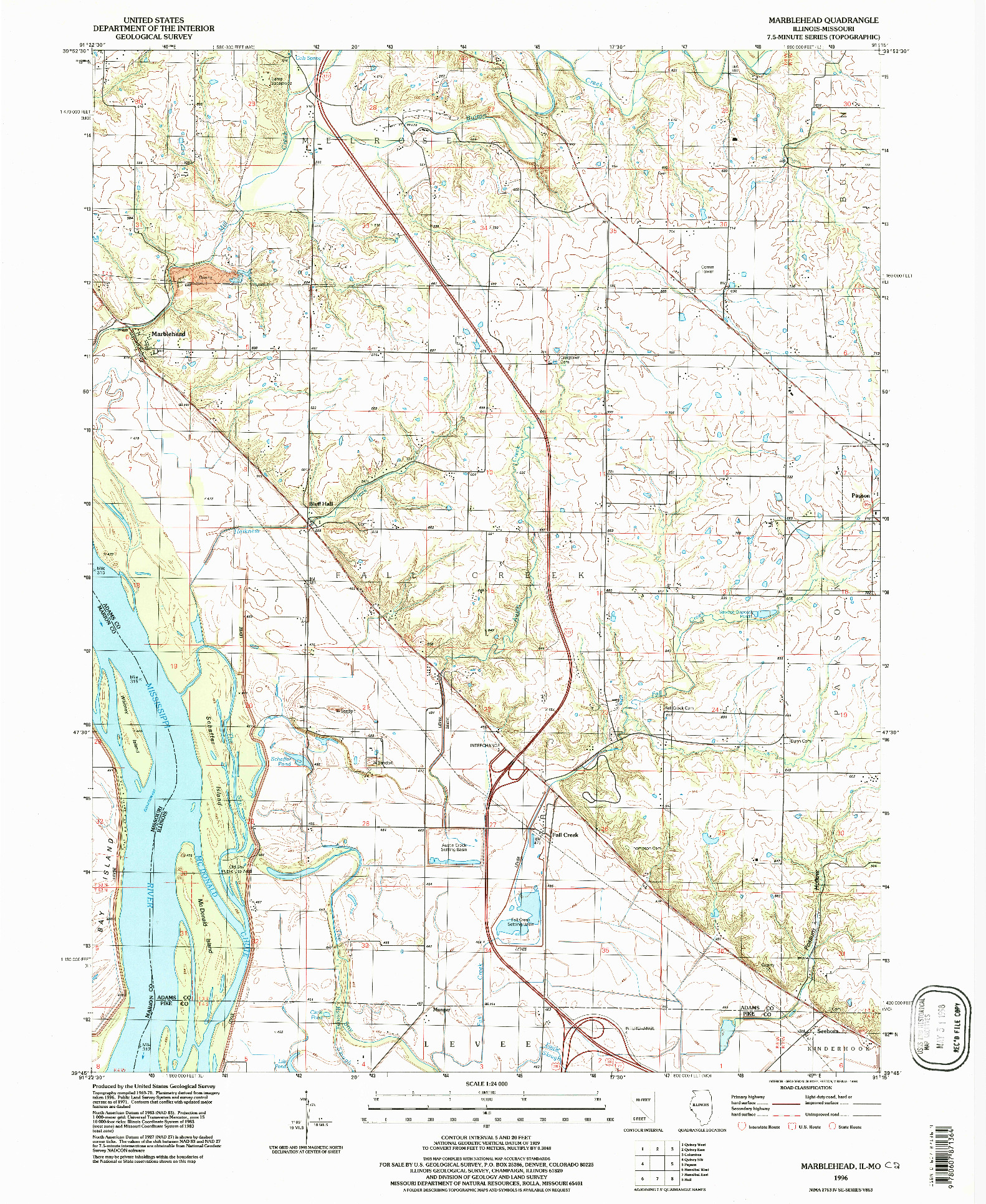 USGS 1:24000-SCALE QUADRANGLE FOR MARBLEHEAD, IL 1996
