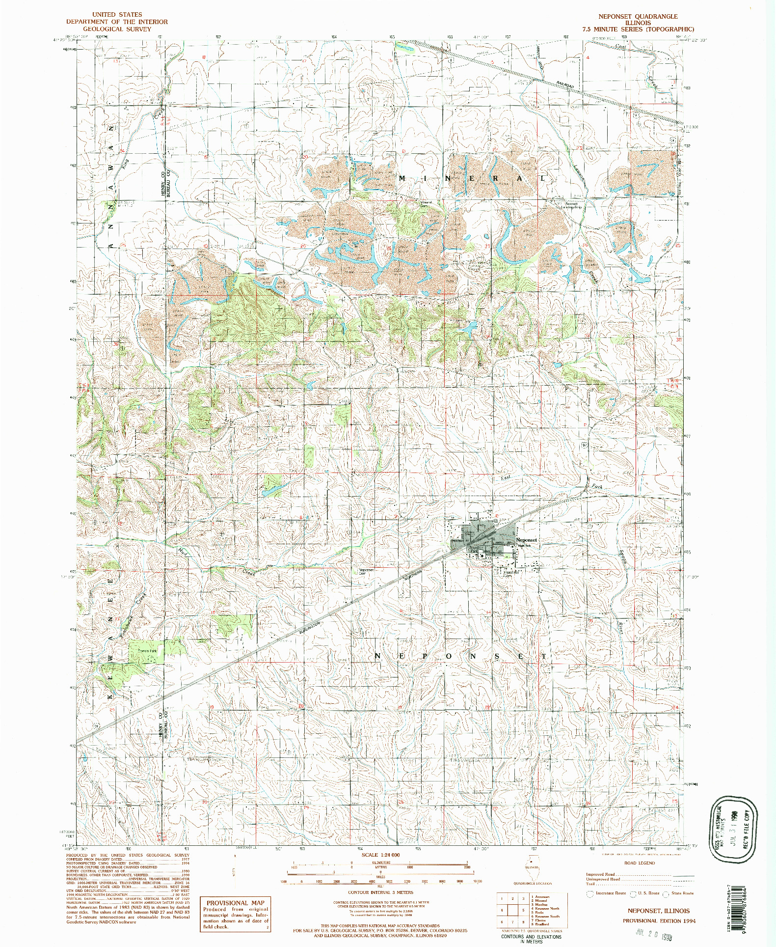 USGS 1:24000-SCALE QUADRANGLE FOR NEPONSET, IL 1994