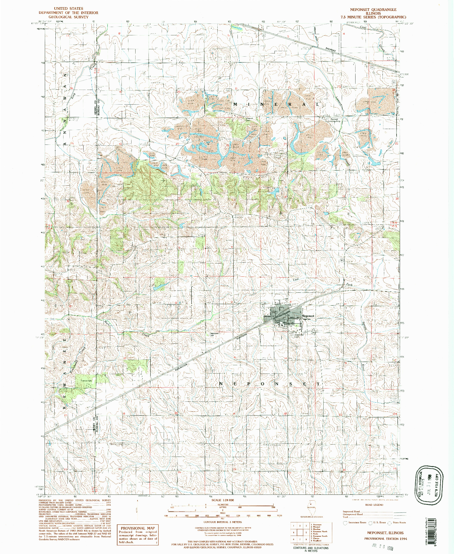 USGS 1:24000-SCALE QUADRANGLE FOR NEPONSET, IL 1994