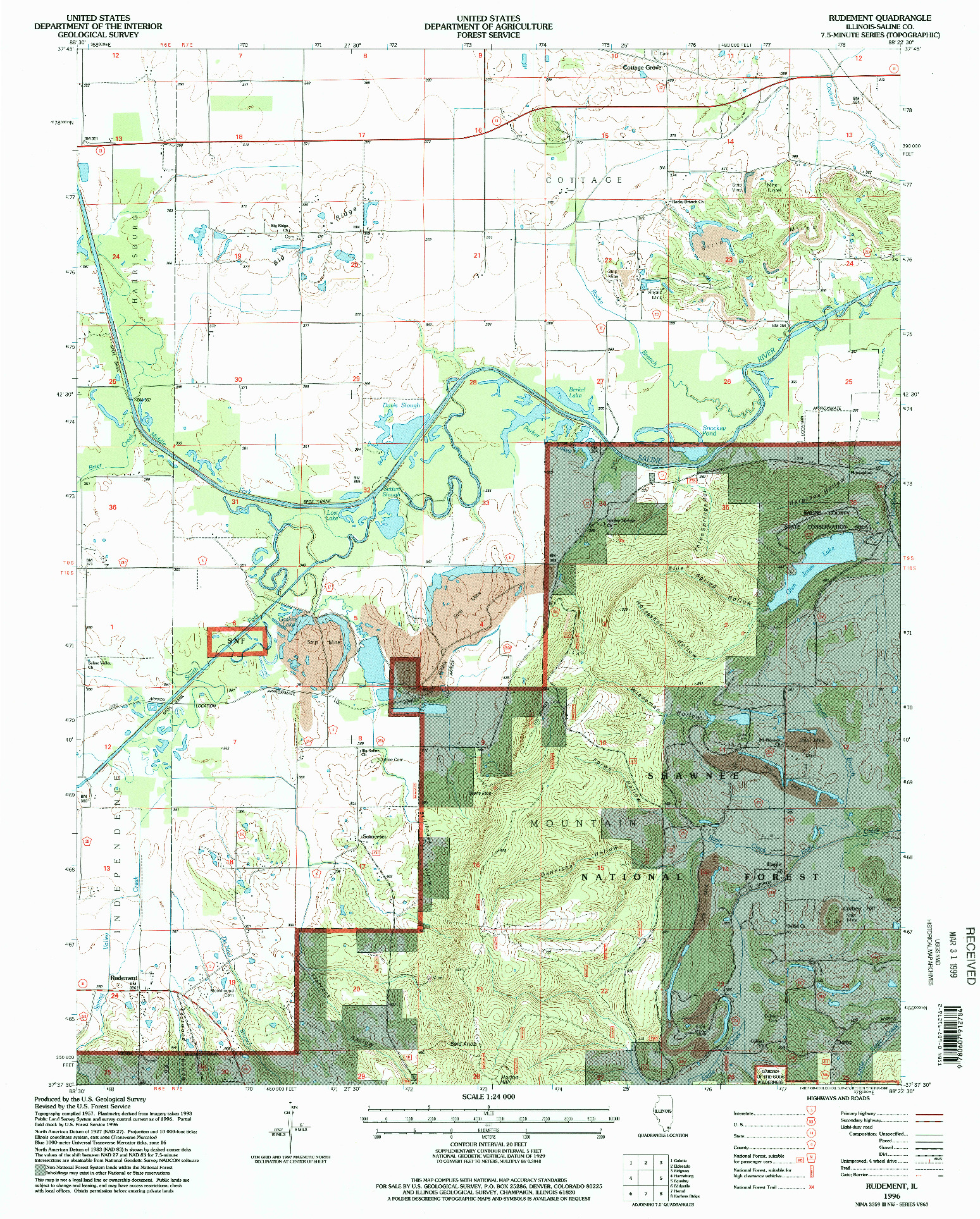 USGS 1:24000-SCALE QUADRANGLE FOR RUDEMENT, IL 1996