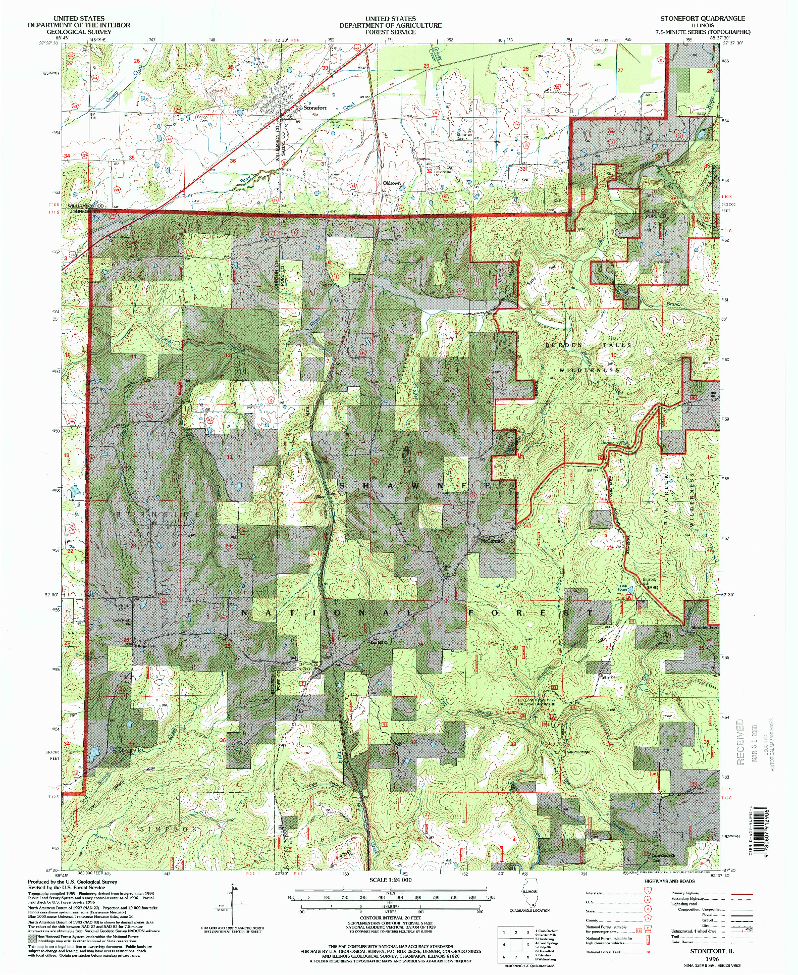 USGS 1:24000-SCALE QUADRANGLE FOR STONEFORT, IL 1996