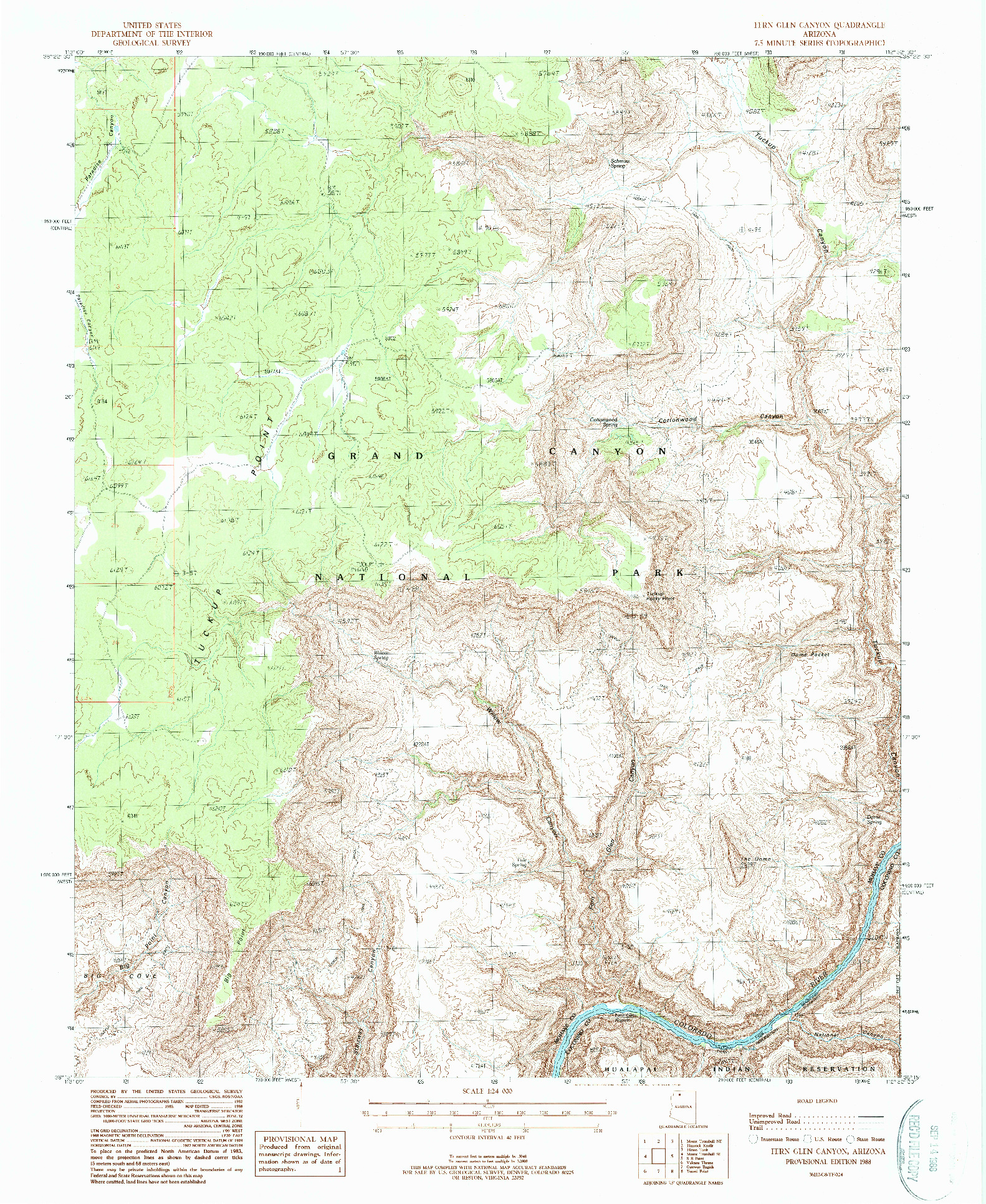USGS 1:24000-SCALE QUADRANGLE FOR FERN GLEN CANYON, AZ 1988