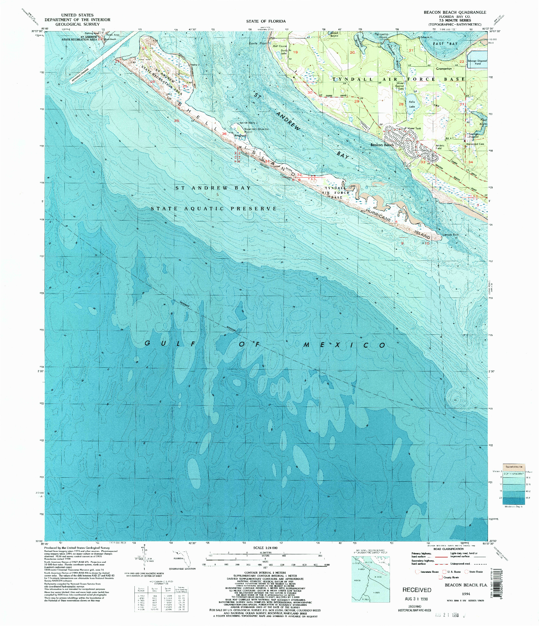 USGS 1:24000-SCALE QUADRANGLE FOR BEACON BEACH, FL 1994