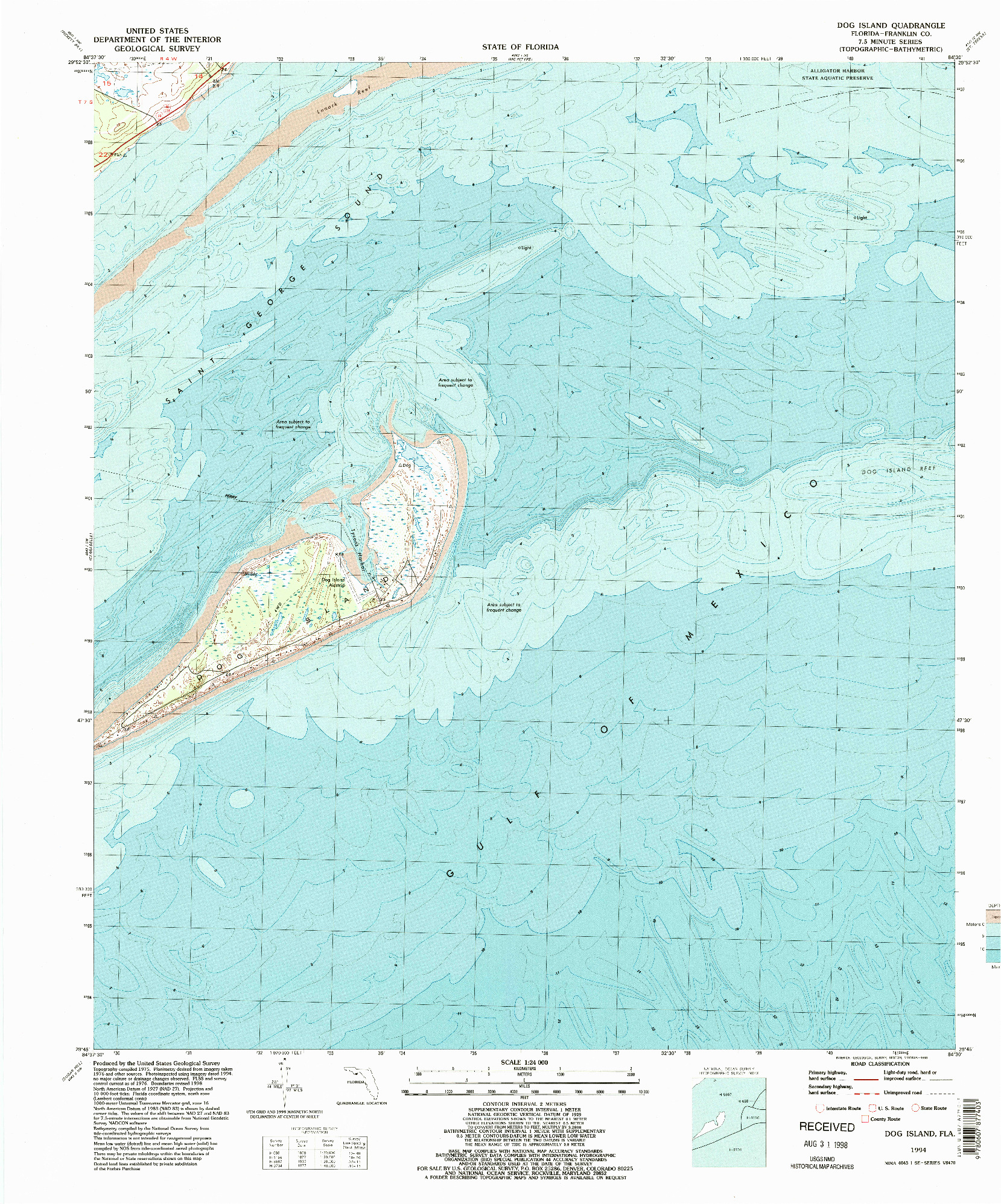 USGS 1:24000-SCALE QUADRANGLE FOR DOG ISLAND, FL 1994