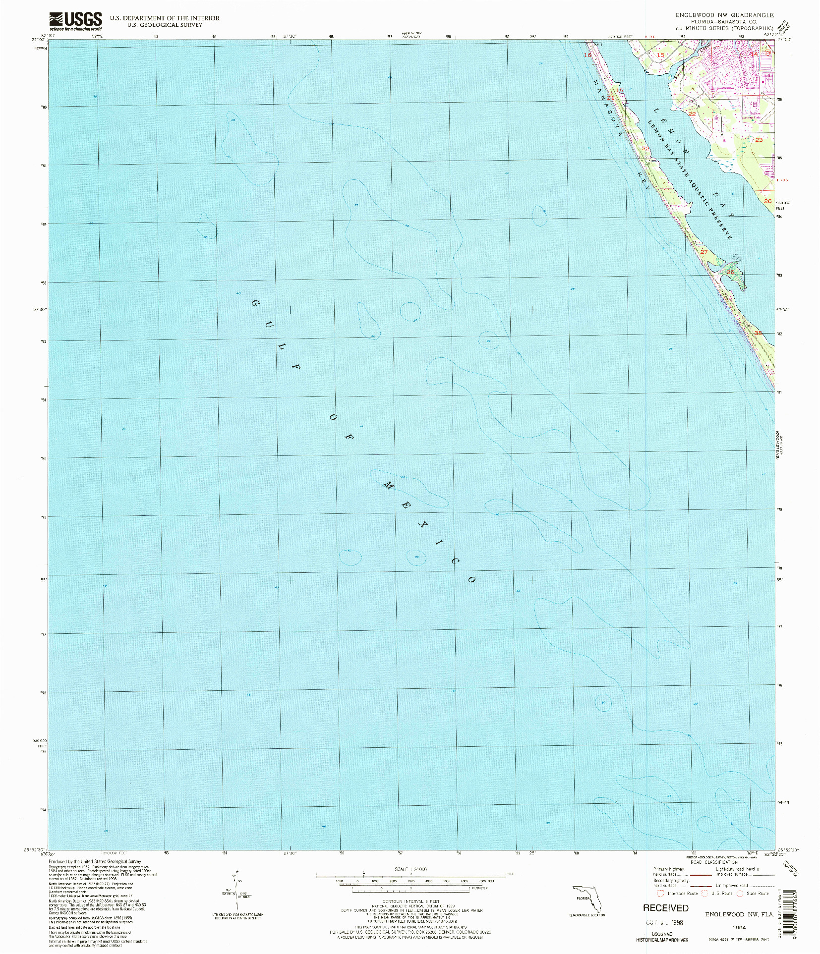 USGS 1:24000-SCALE QUADRANGLE FOR ENGLEWOOD NW, FL 1994