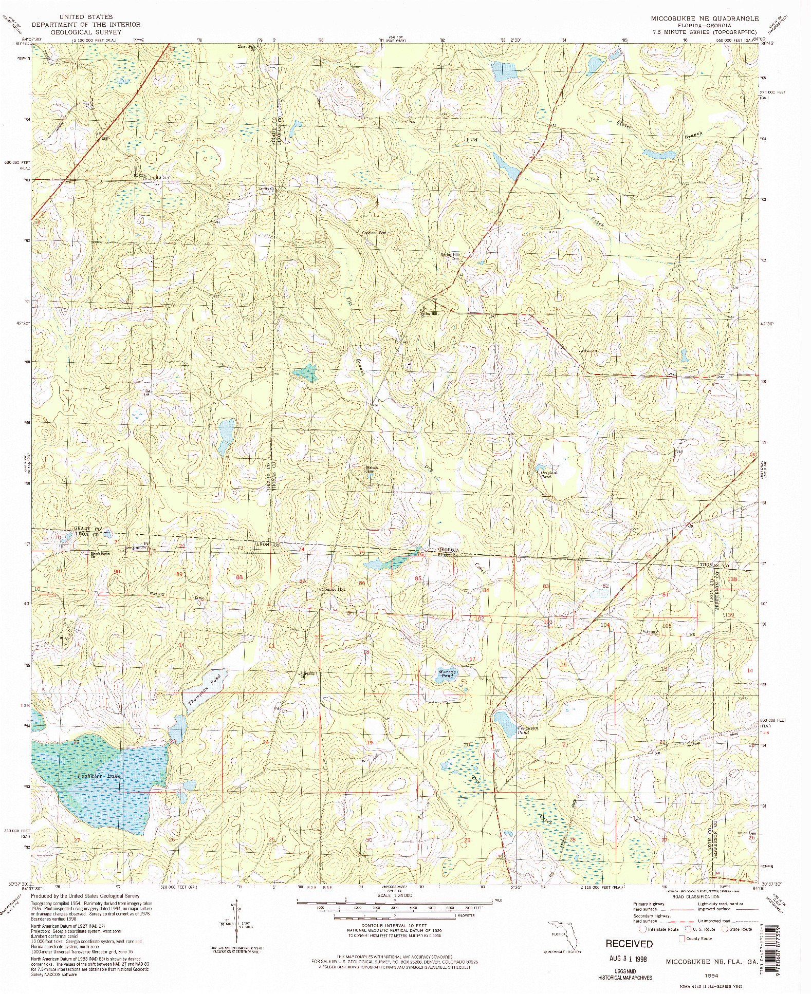USGS 1:24000-SCALE QUADRANGLE FOR MICCOSUKEE NE, FL 1994