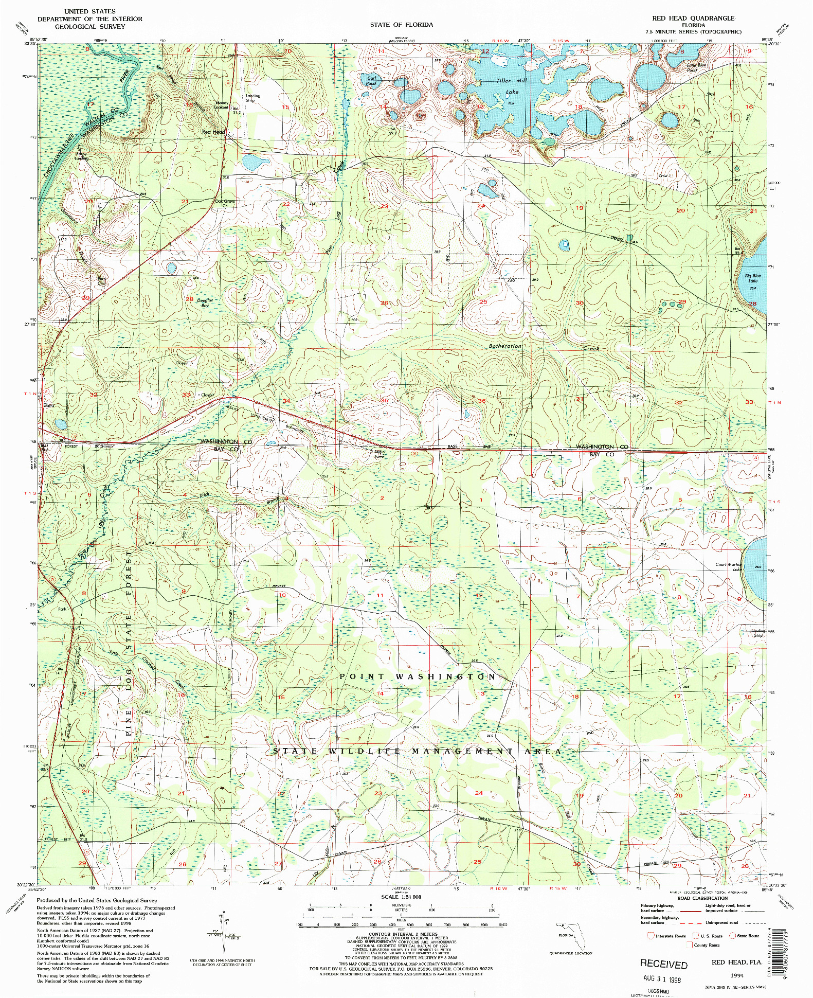 USGS 1:24000-SCALE QUADRANGLE FOR RED HEAD, FL 1994