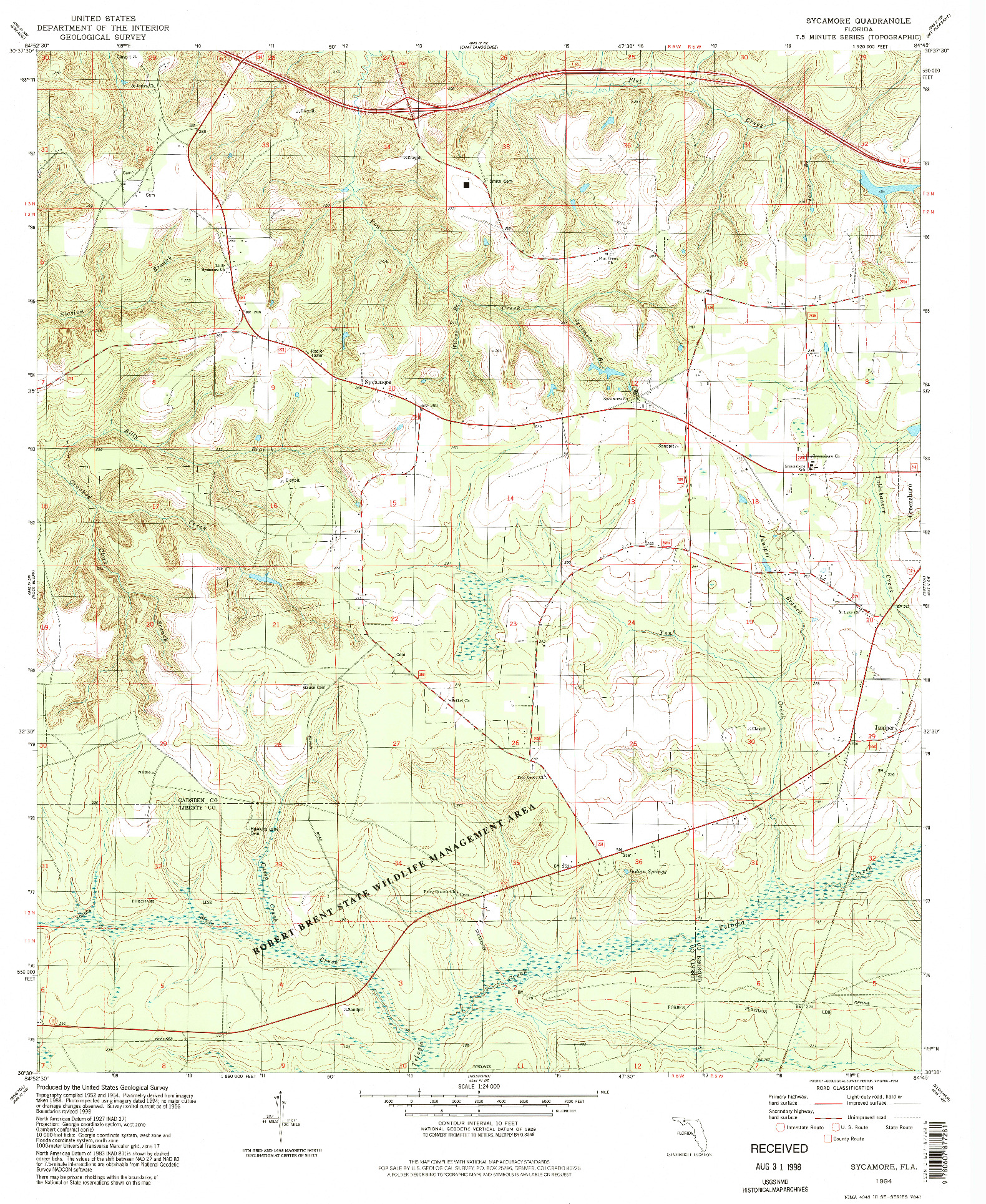 USGS 1:24000-SCALE QUADRANGLE FOR SYCAMORE, FL 1994