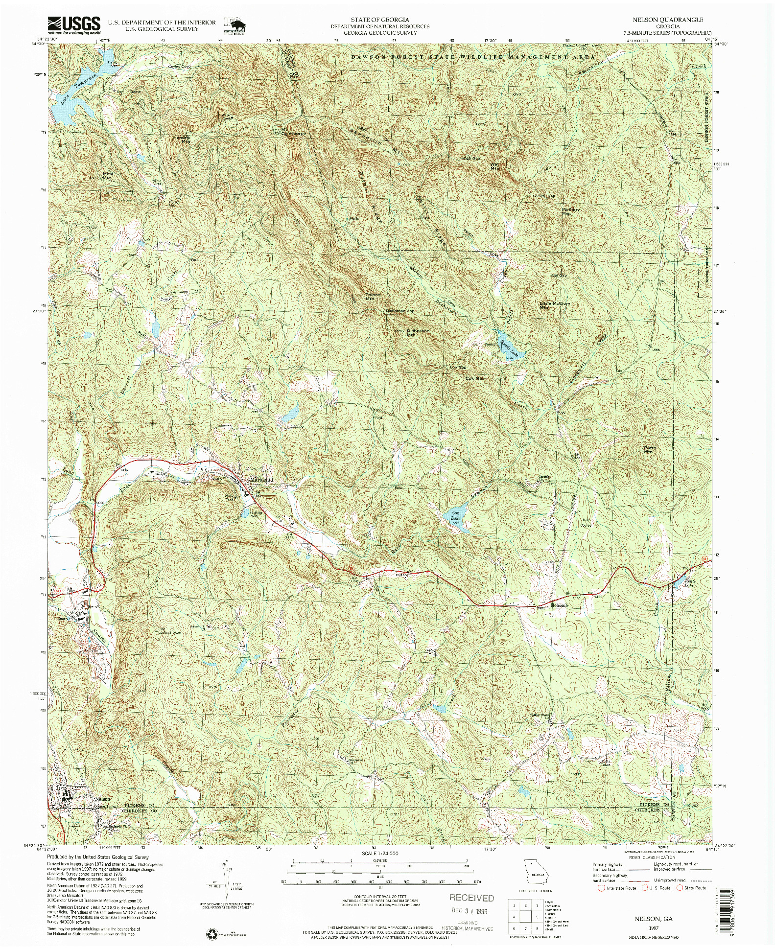 USGS 1:24000-SCALE QUADRANGLE FOR NELSON, GA 1997