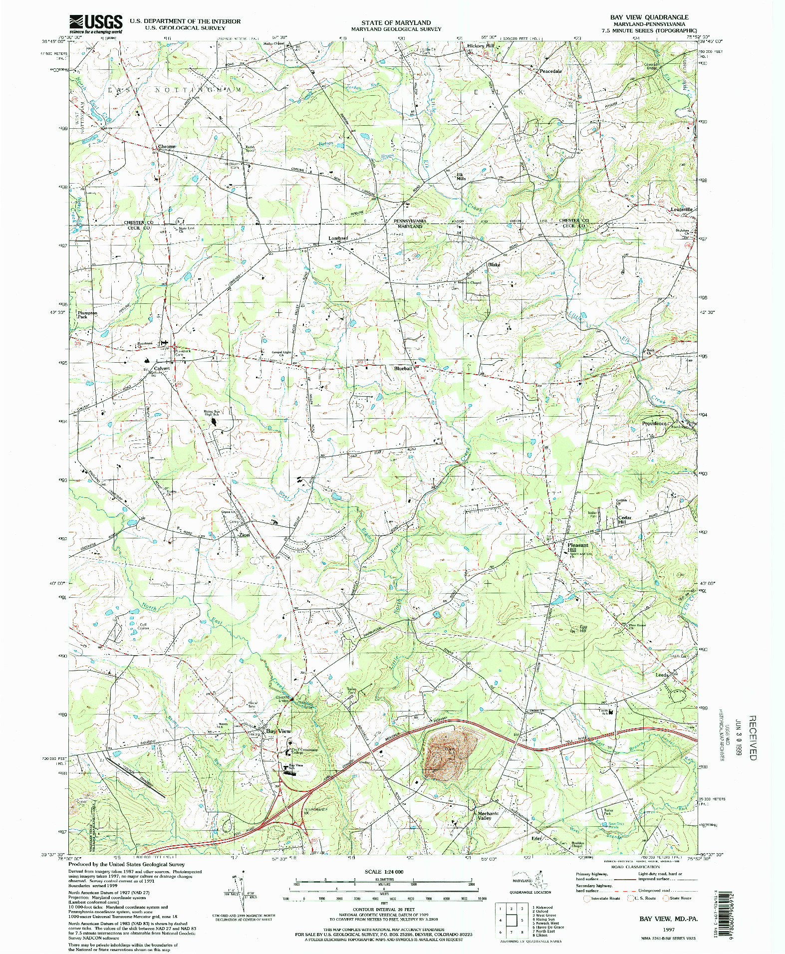 USGS 1:24000-SCALE QUADRANGLE FOR BAY VIEW, MD 1997