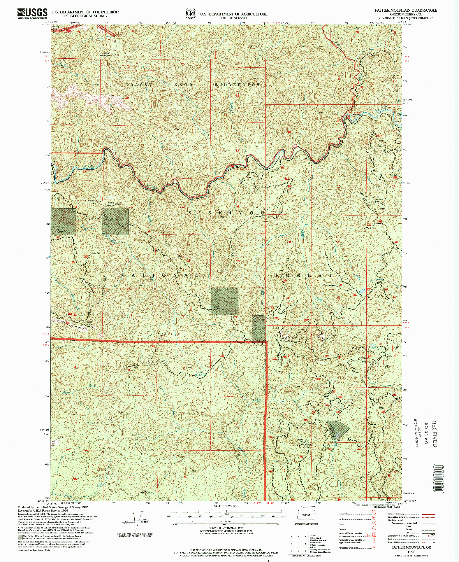 USGS 1:24000-SCALE QUADRANGLE FOR FATHER MOUNTAIN, OR 1996