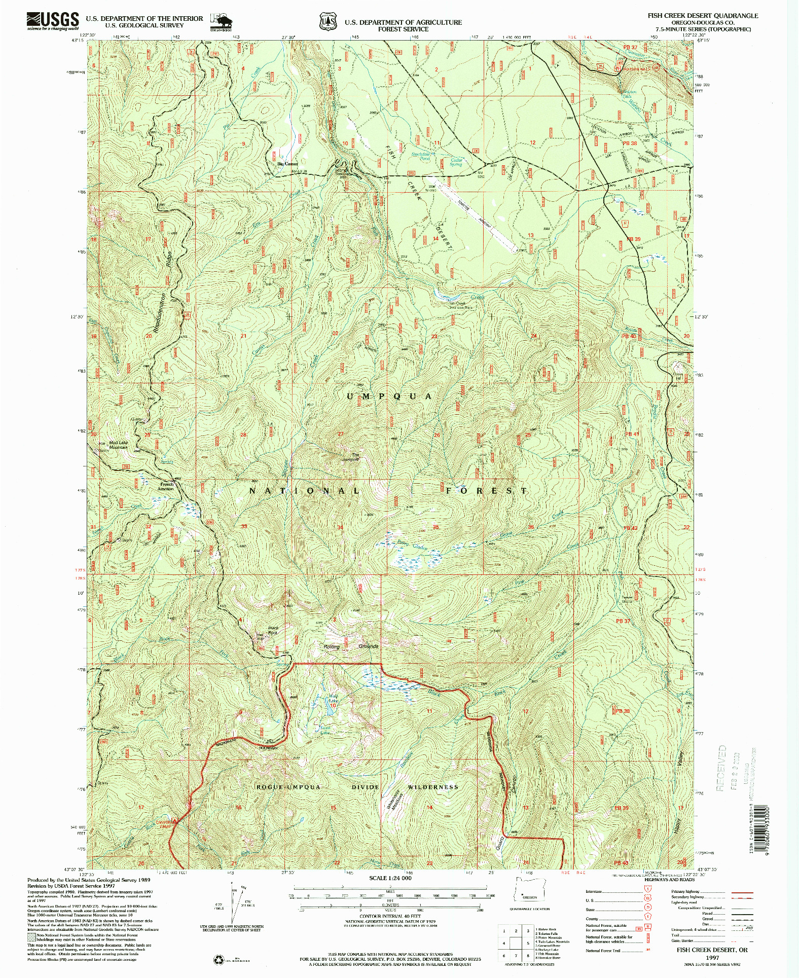 USGS 1:24000-SCALE QUADRANGLE FOR FISH CREEK DESERT, OR 1997