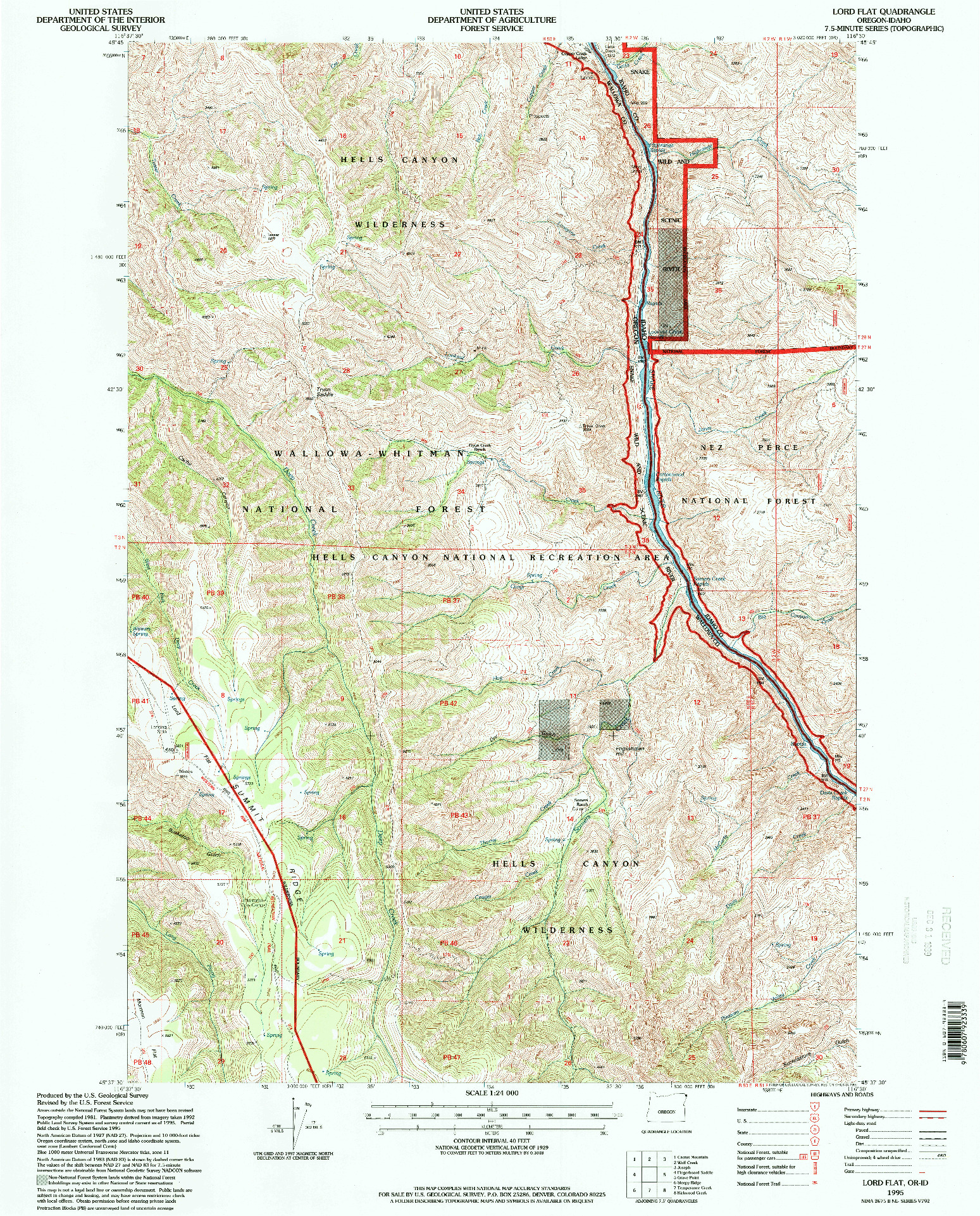 USGS 1:24000-SCALE QUADRANGLE FOR LORD FLAT, OR 1995