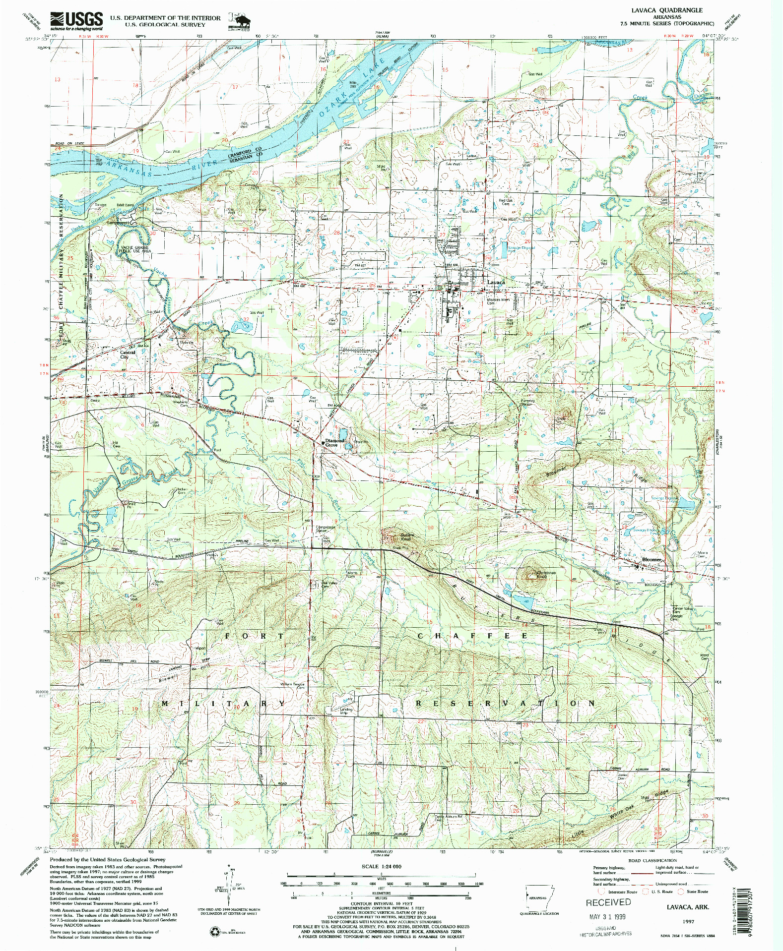 USGS 1:24000-SCALE QUADRANGLE FOR LAVACA, AR 1997