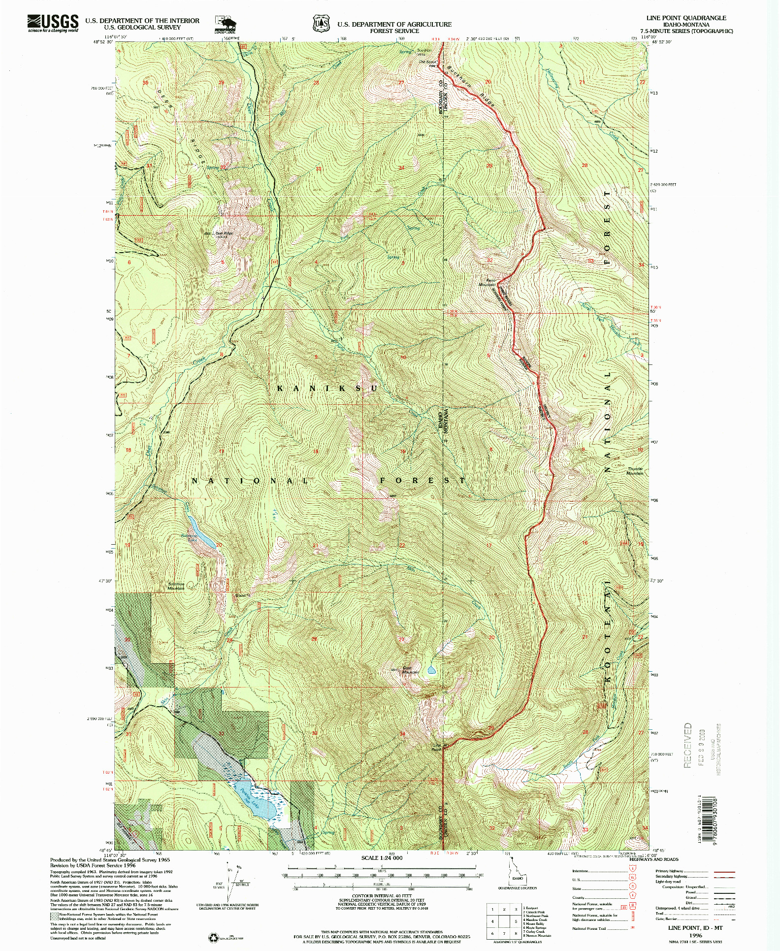 USGS 1:24000-SCALE QUADRANGLE FOR LINE POINT, ID 1996
