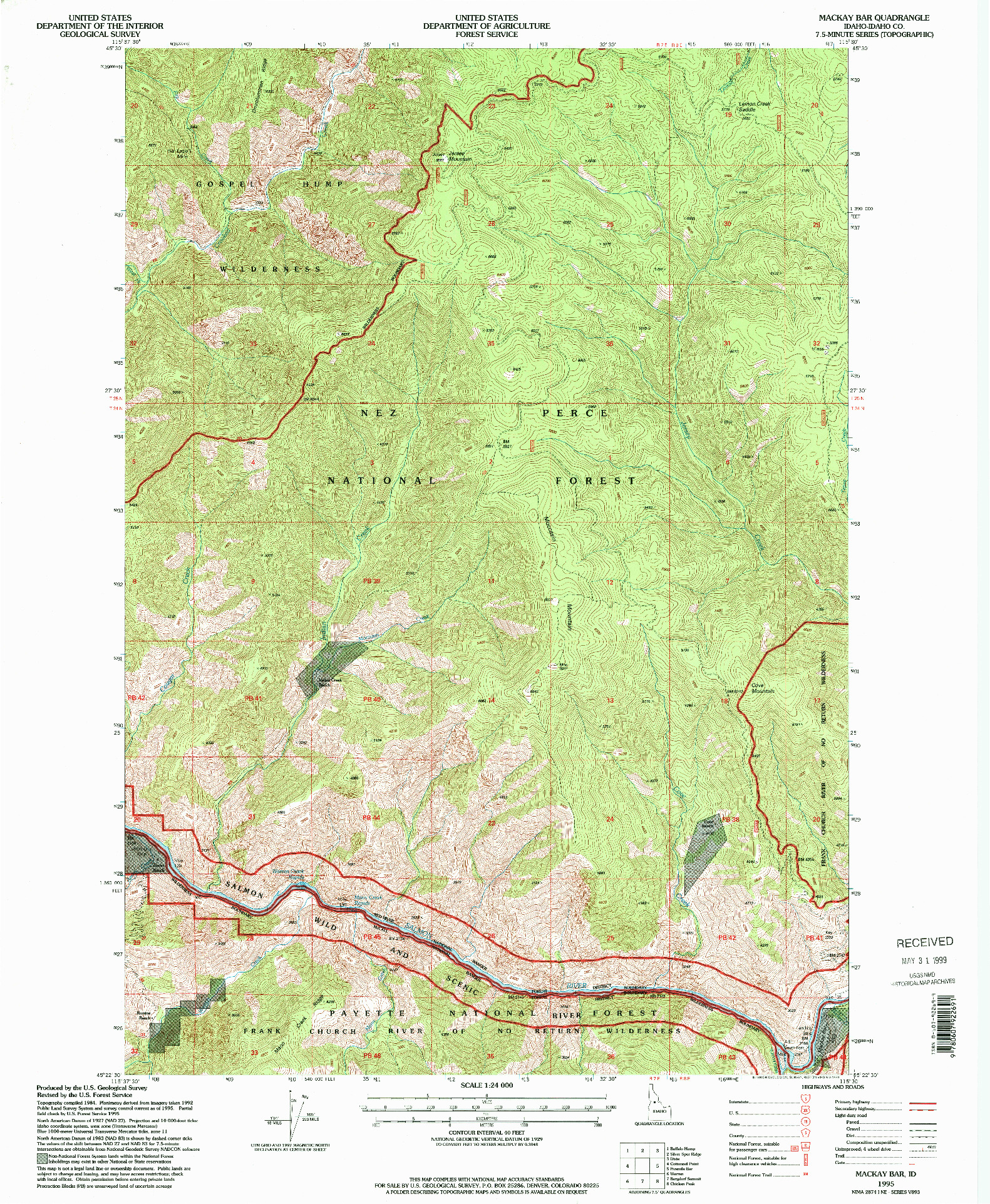 USGS 1:24000-SCALE QUADRANGLE FOR MACKAY BAR, ID 1995