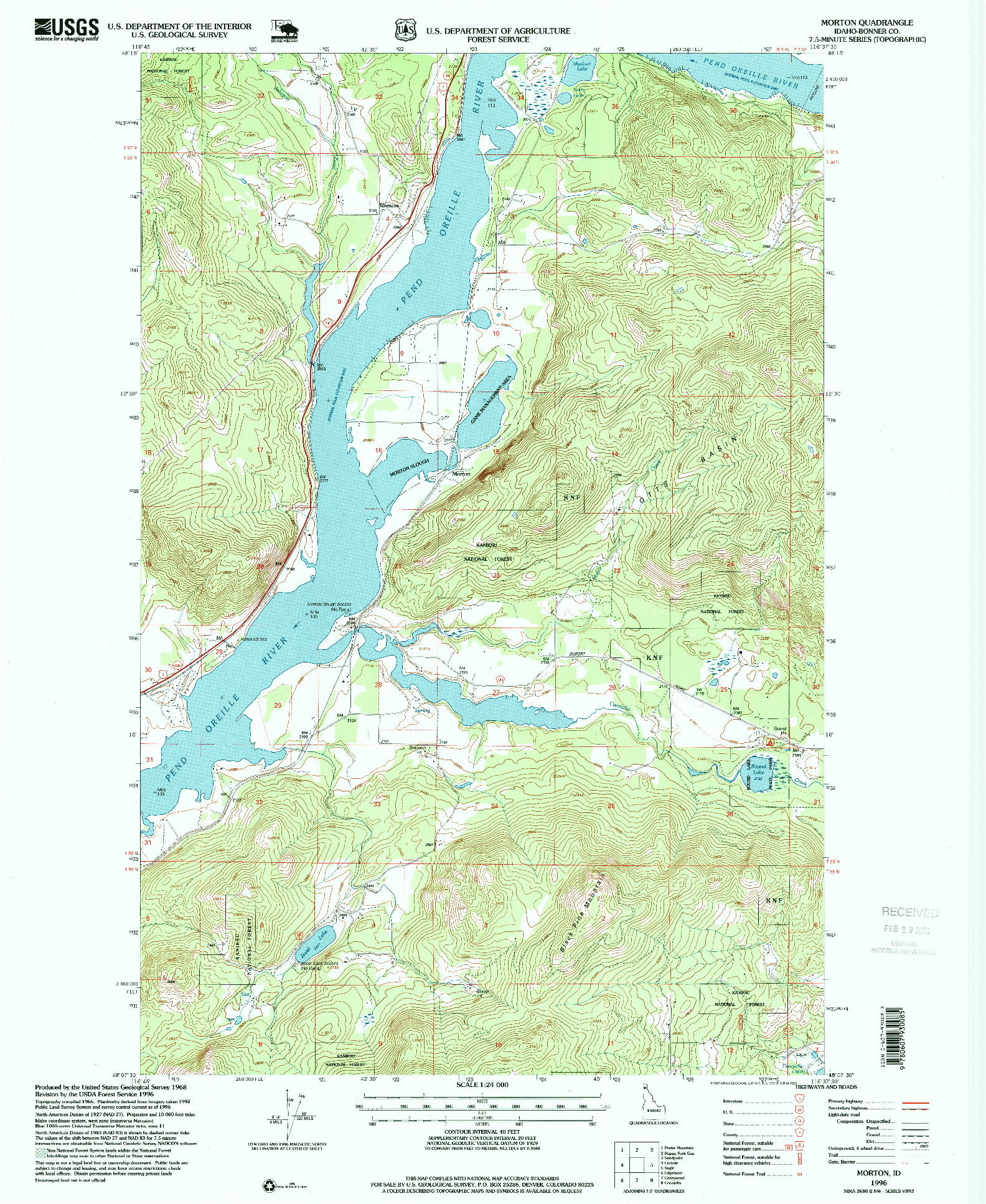 USGS 1:24000-SCALE QUADRANGLE FOR MORTON, ID 1996