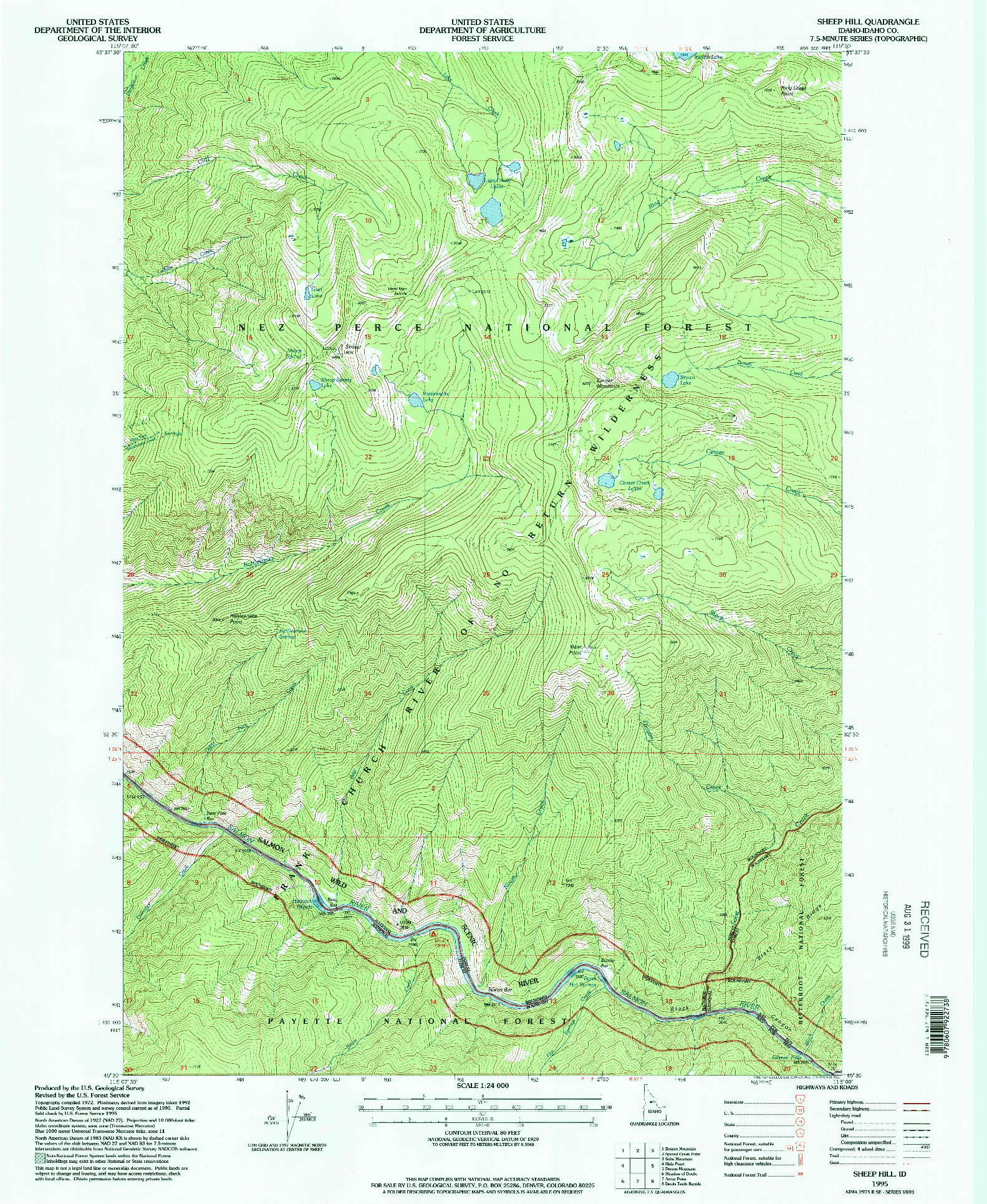 USGS 1:24000-SCALE QUADRANGLE FOR SHEEP HILL, ID 1995