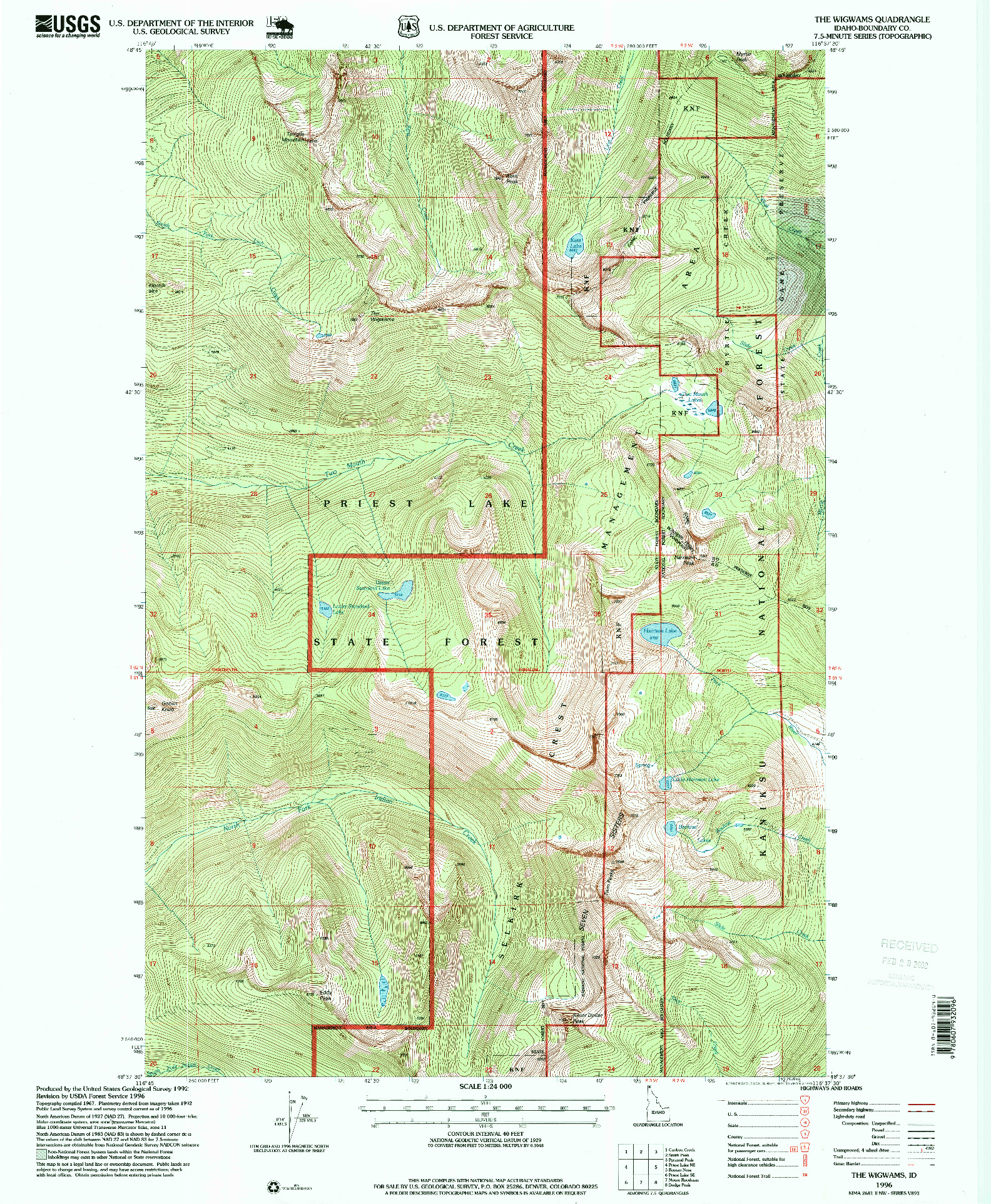 USGS 1:24000-SCALE QUADRANGLE FOR THE WIGWAMS, ID 1996