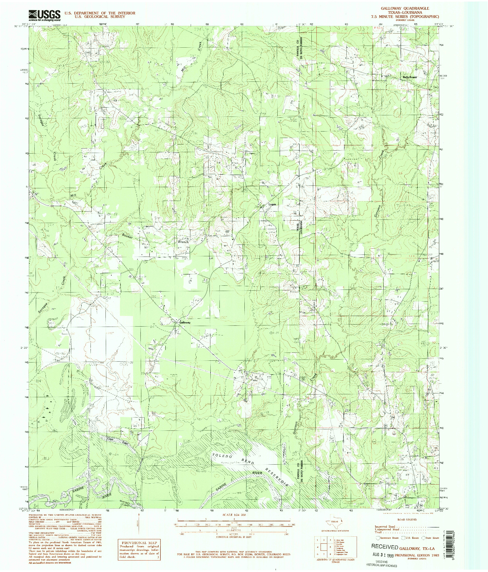 USGS 1:24000-SCALE QUADRANGLE FOR GALLOWAY, TX 1983