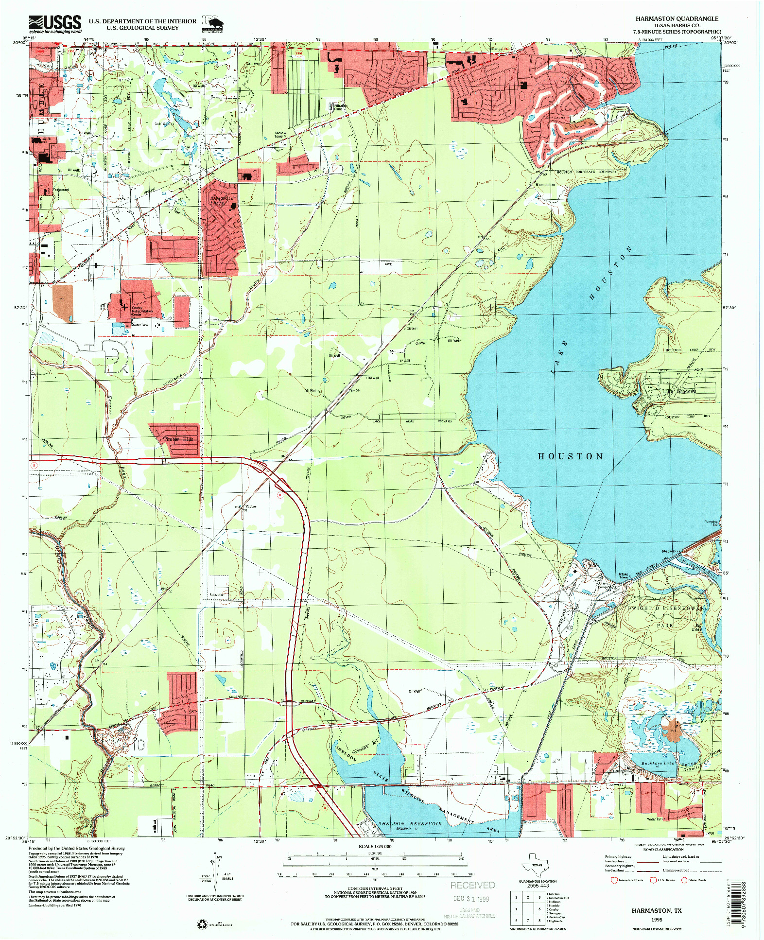 USGS 1:24000-SCALE QUADRANGLE FOR HARMASTON, TX 1995