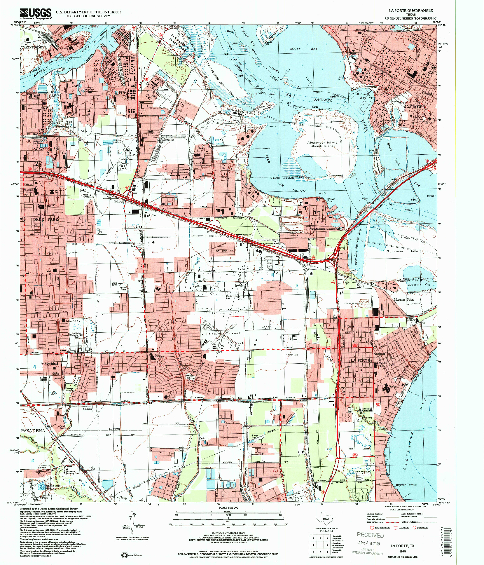 USGS 1:24000-SCALE QUADRANGLE FOR LA PORTE, TX 1995