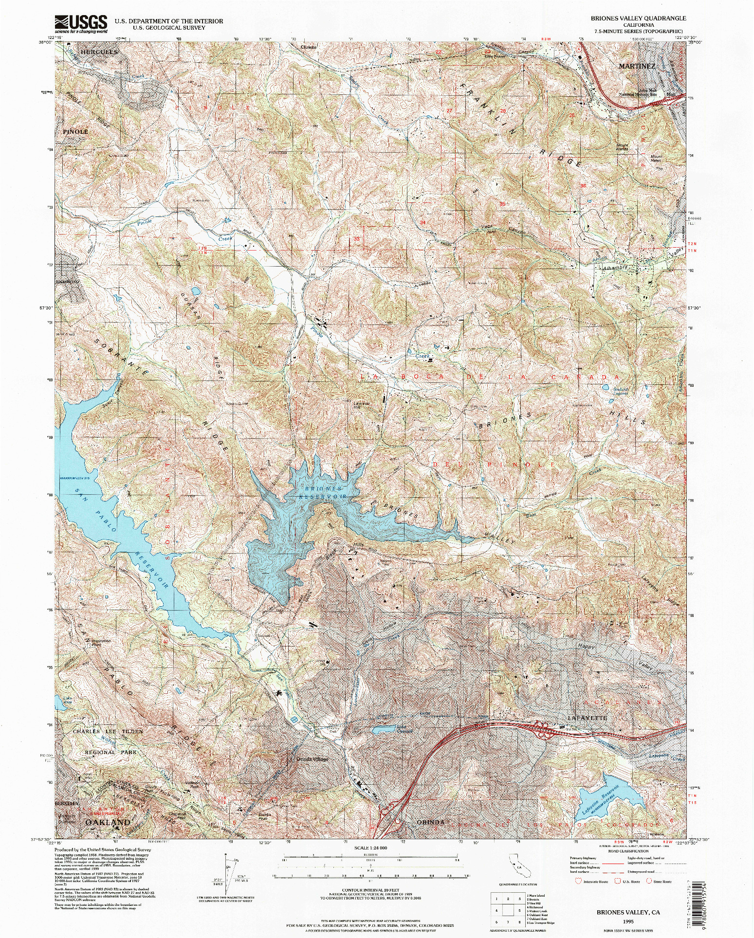 USGS 1:24000-SCALE QUADRANGLE FOR BRIONES VALLEY, CA 1995