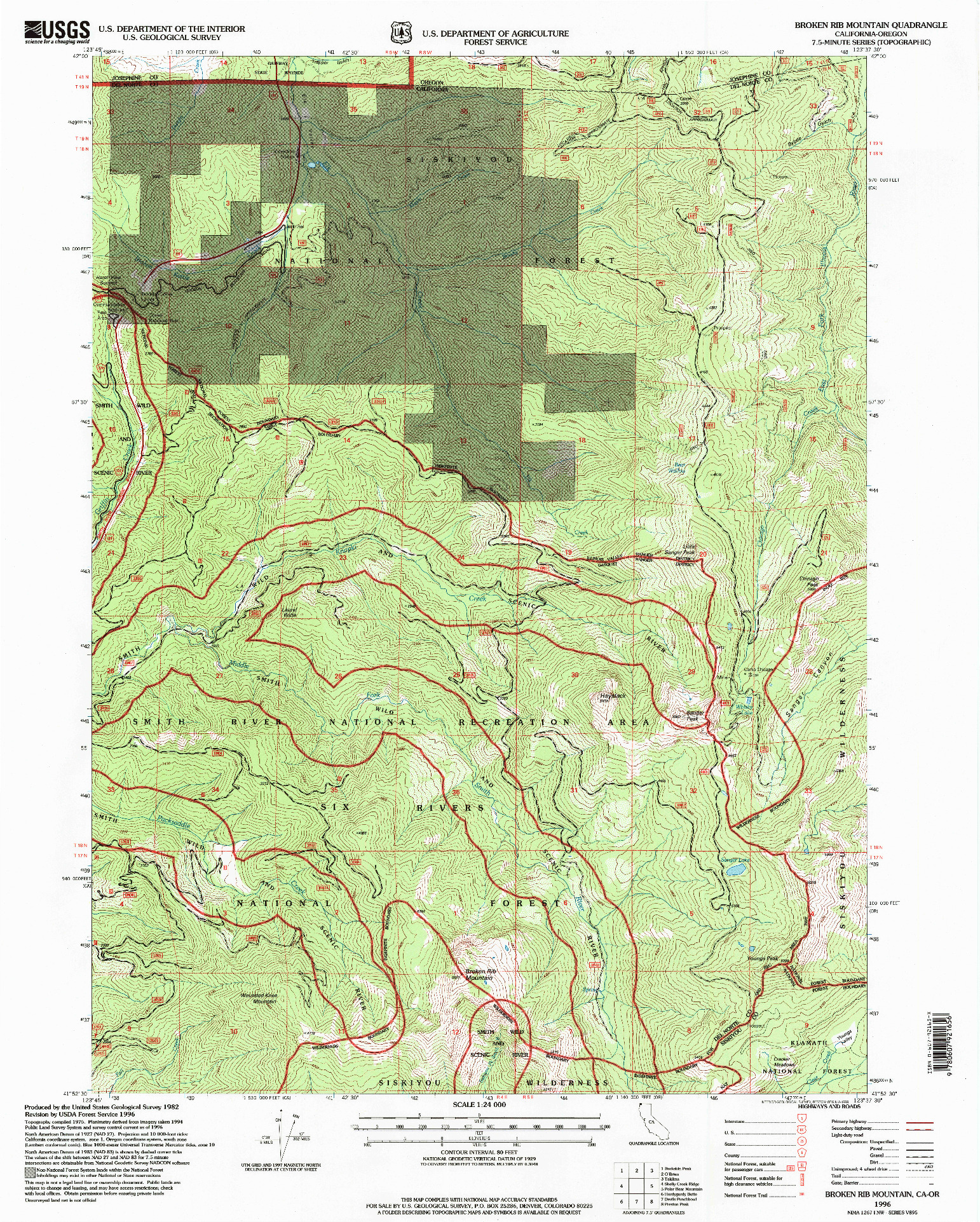 USGS 1:24000-SCALE QUADRANGLE FOR BROKEN RIB MOUNTAIN, CA 1996