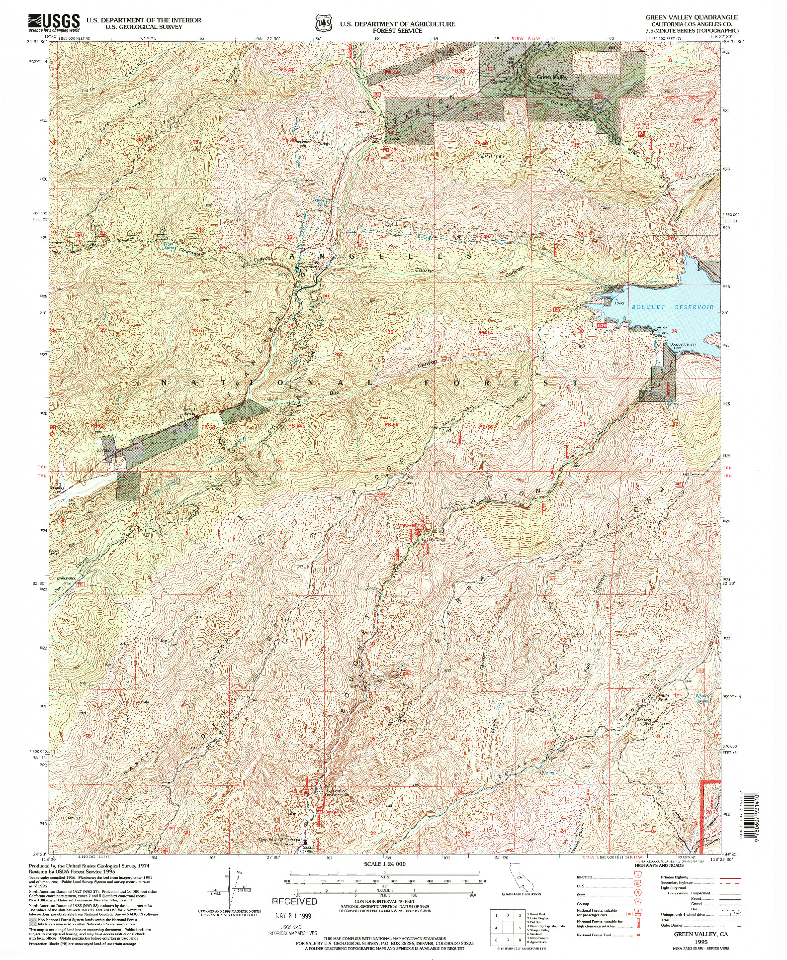 USGS 1:24000-SCALE QUADRANGLE FOR GREEN VALLEY, CA 1995
