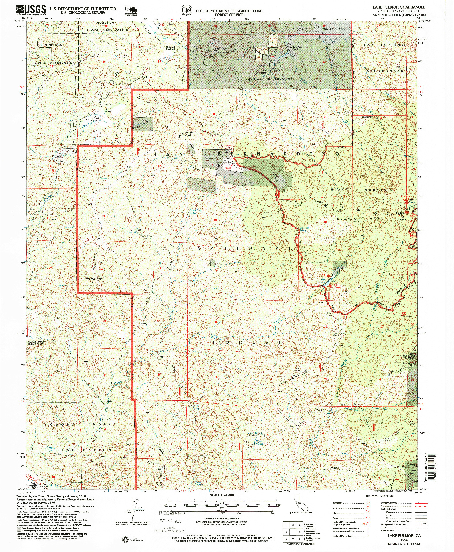 USGS 1:24000-SCALE QUADRANGLE FOR LAKE FULMOR, CA 1996